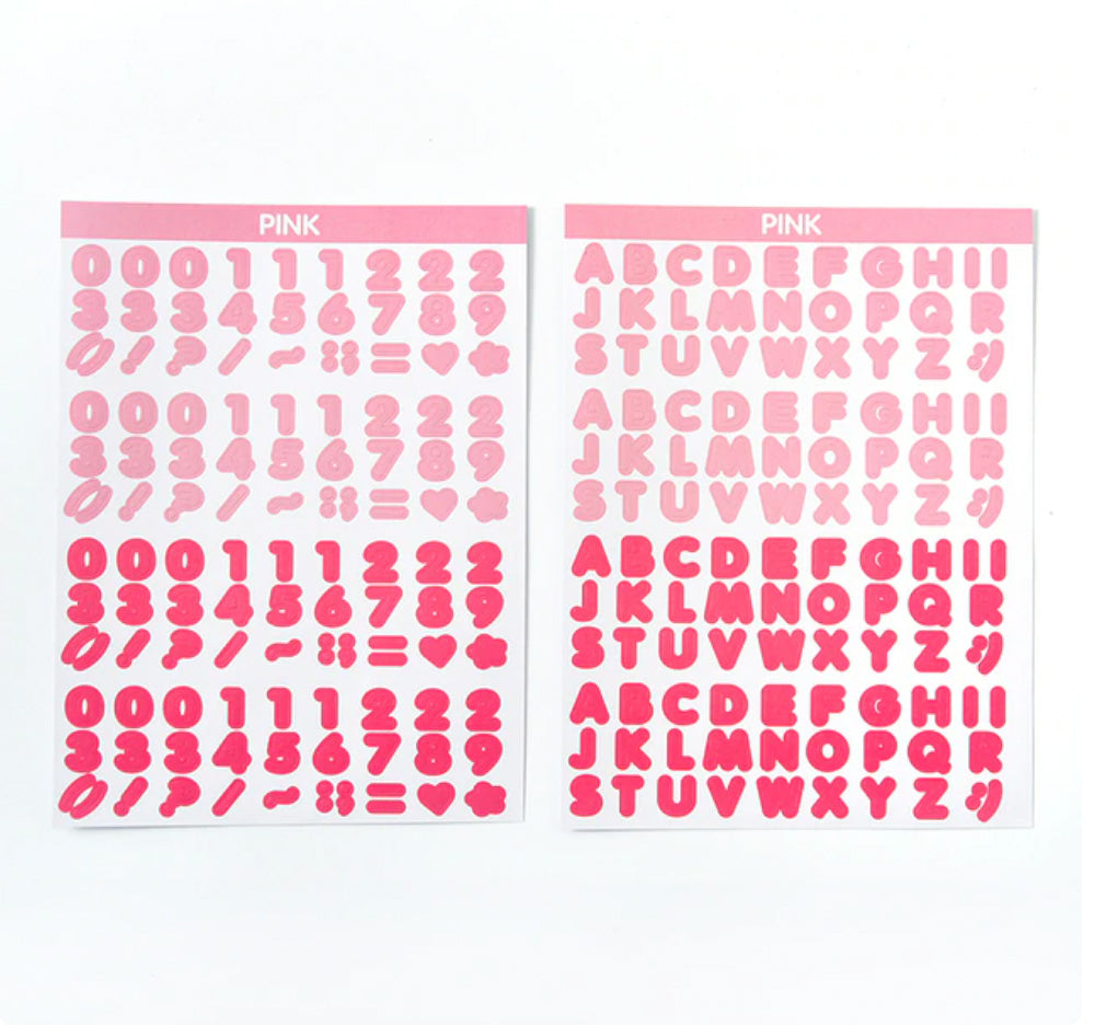 Colorful Alphabet Letters & Numbers Sticker Sheets
