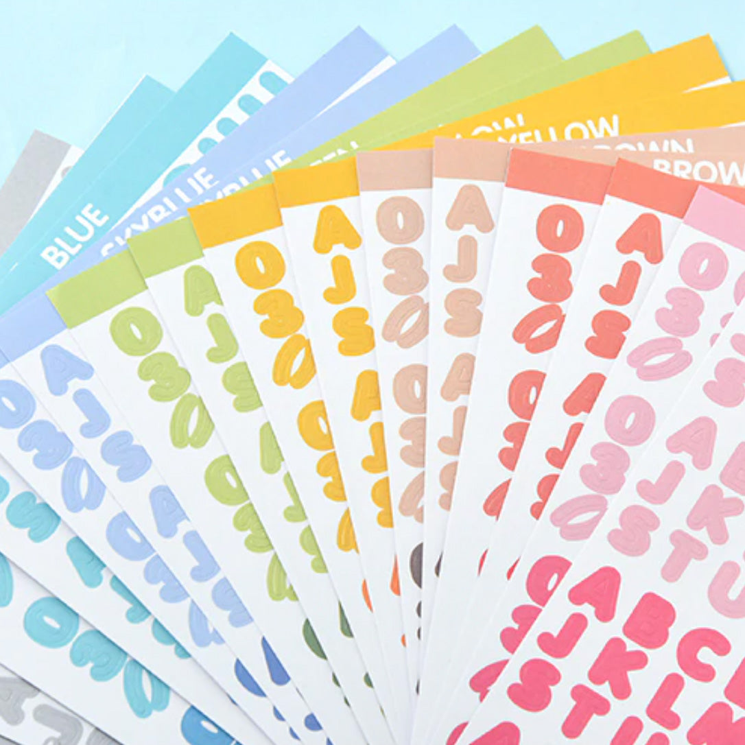 Enhance your crafts with our Colorful Alphabet Letters & Numbers Sticker Sheets, featuring a vibrant assortment of letters and numbers. Ideal for adding a personalized and playful touch to your projects. These stickers are sold at BBB Supplies Craft Shop.