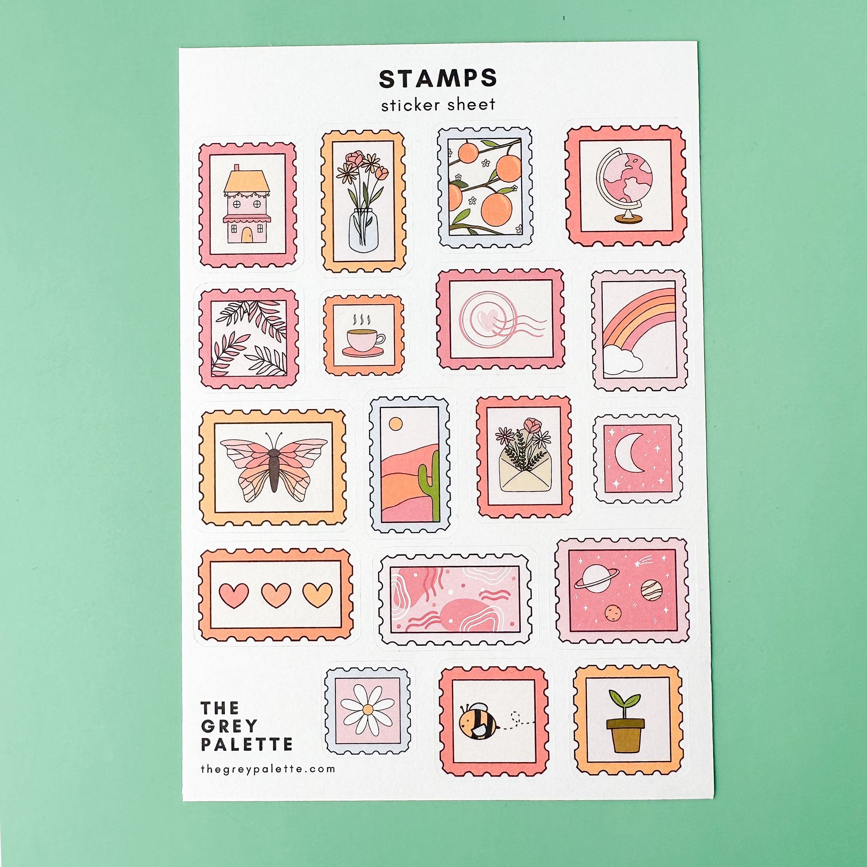 Lover Stamps Sticker Sheet with vintage-inspired romantic stamps, featuring hearts, love letters, and sweet sentiments for journaling, scrapbooking, and crafting projects.