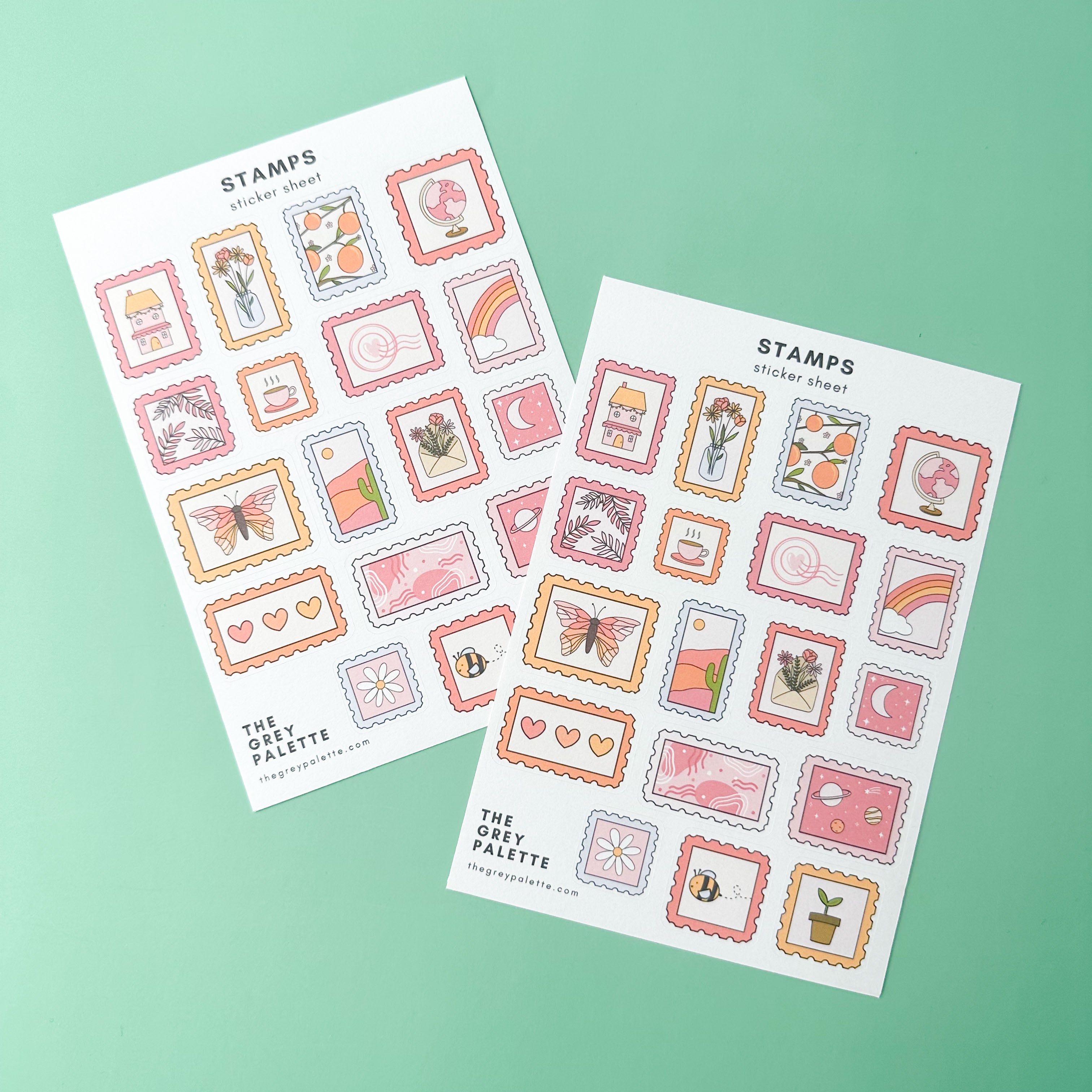 Lover Stamps Sticker Sheet with vintage-inspired romantic stamps, featuring hearts, love letters, and sweet sentiments for journaling, scrapbooking, and crafting projects.