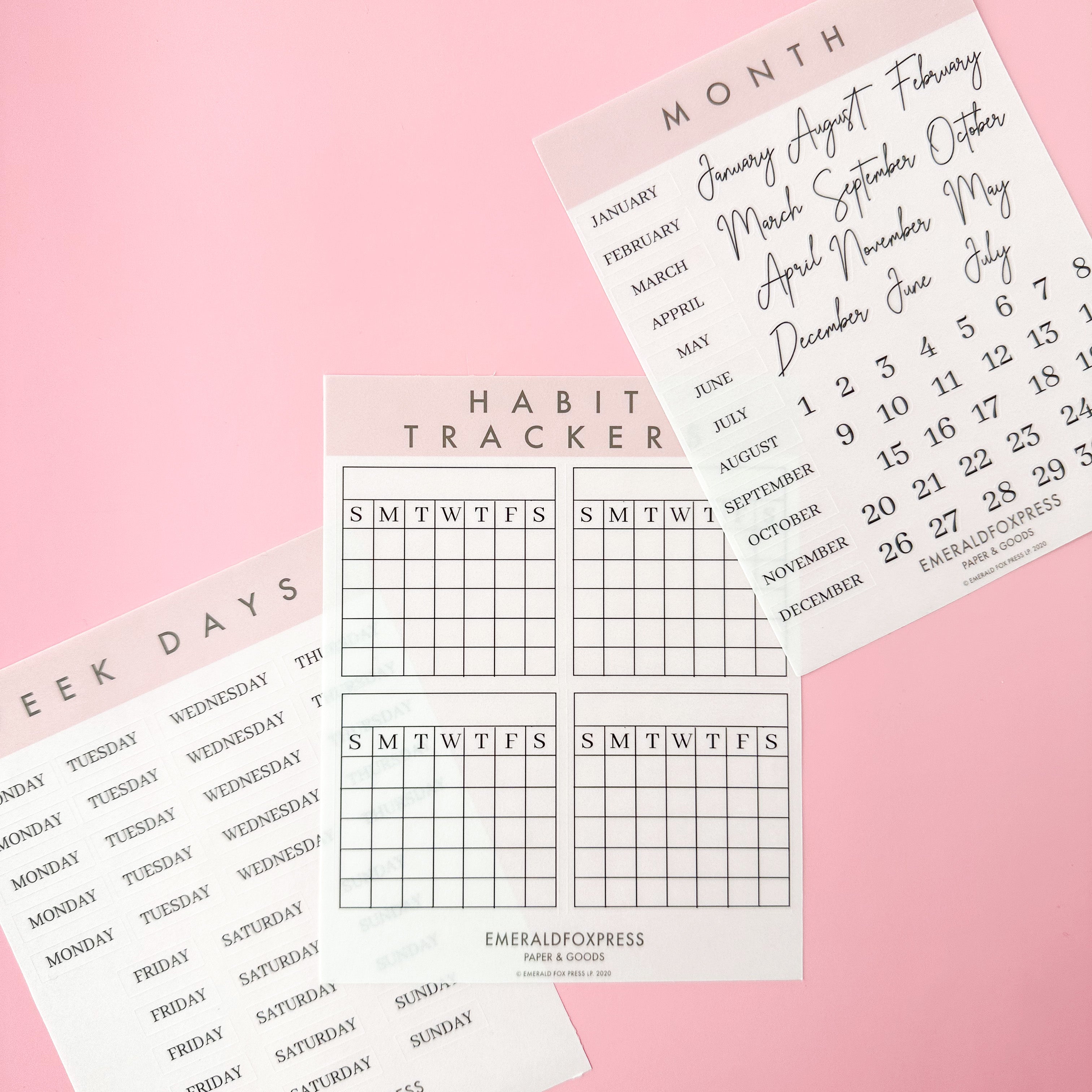 Planner Calendar Dates Sticker Sheets