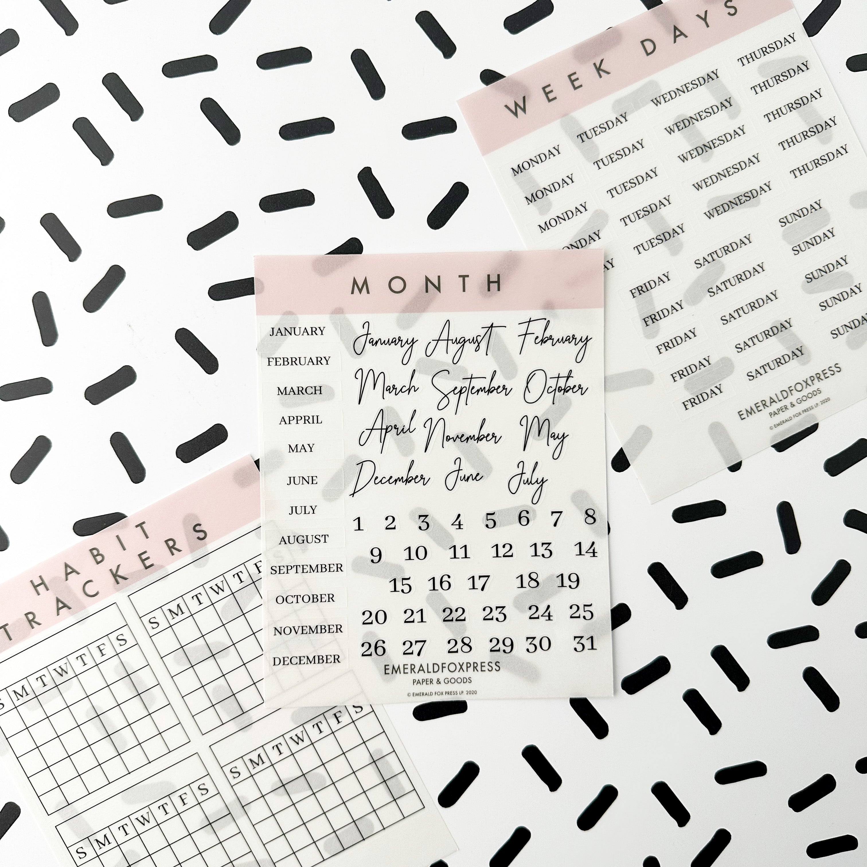 Planner Calendar Dates Sticker Sheets