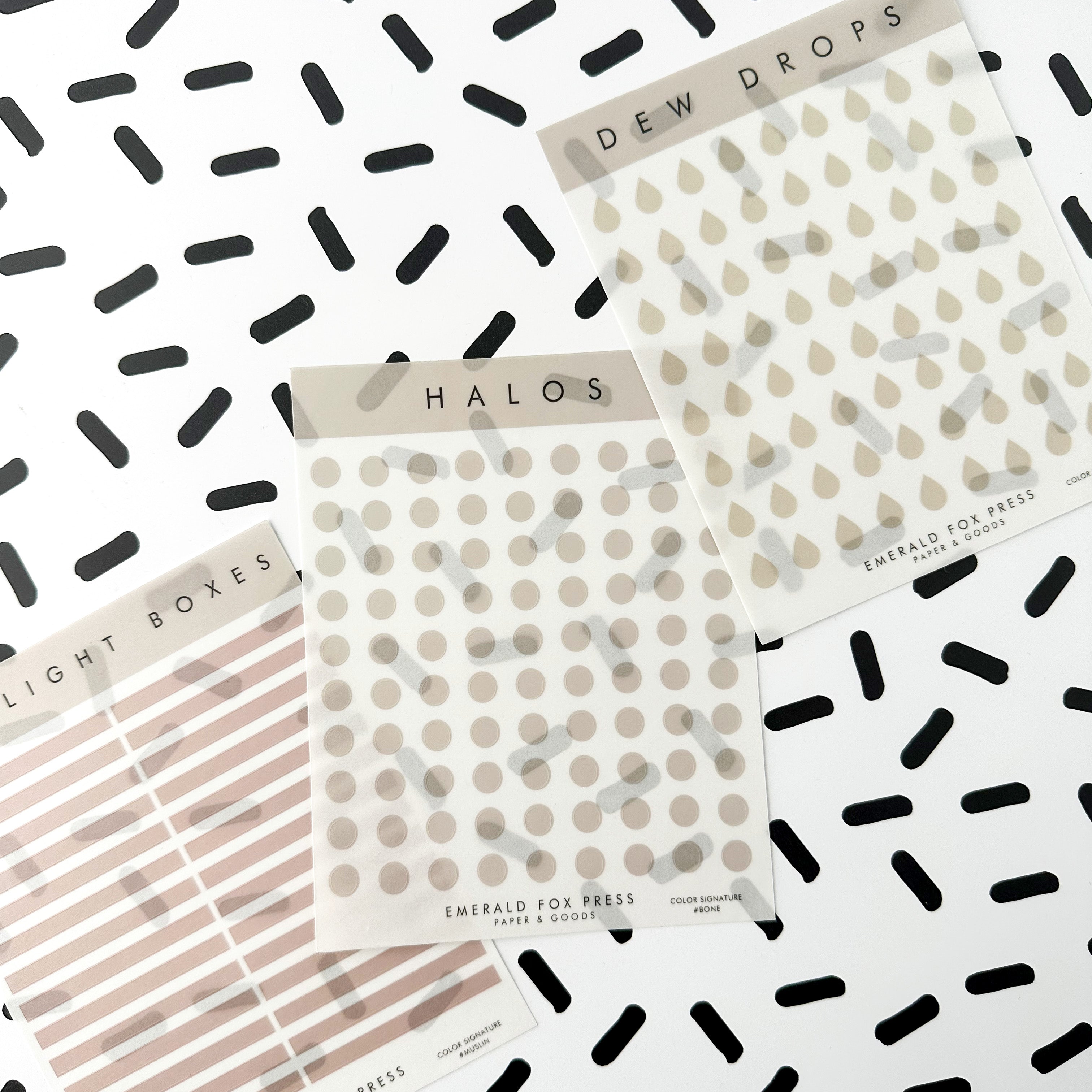Planner Stickers - Halos, Water Drops, and Highlight boxes