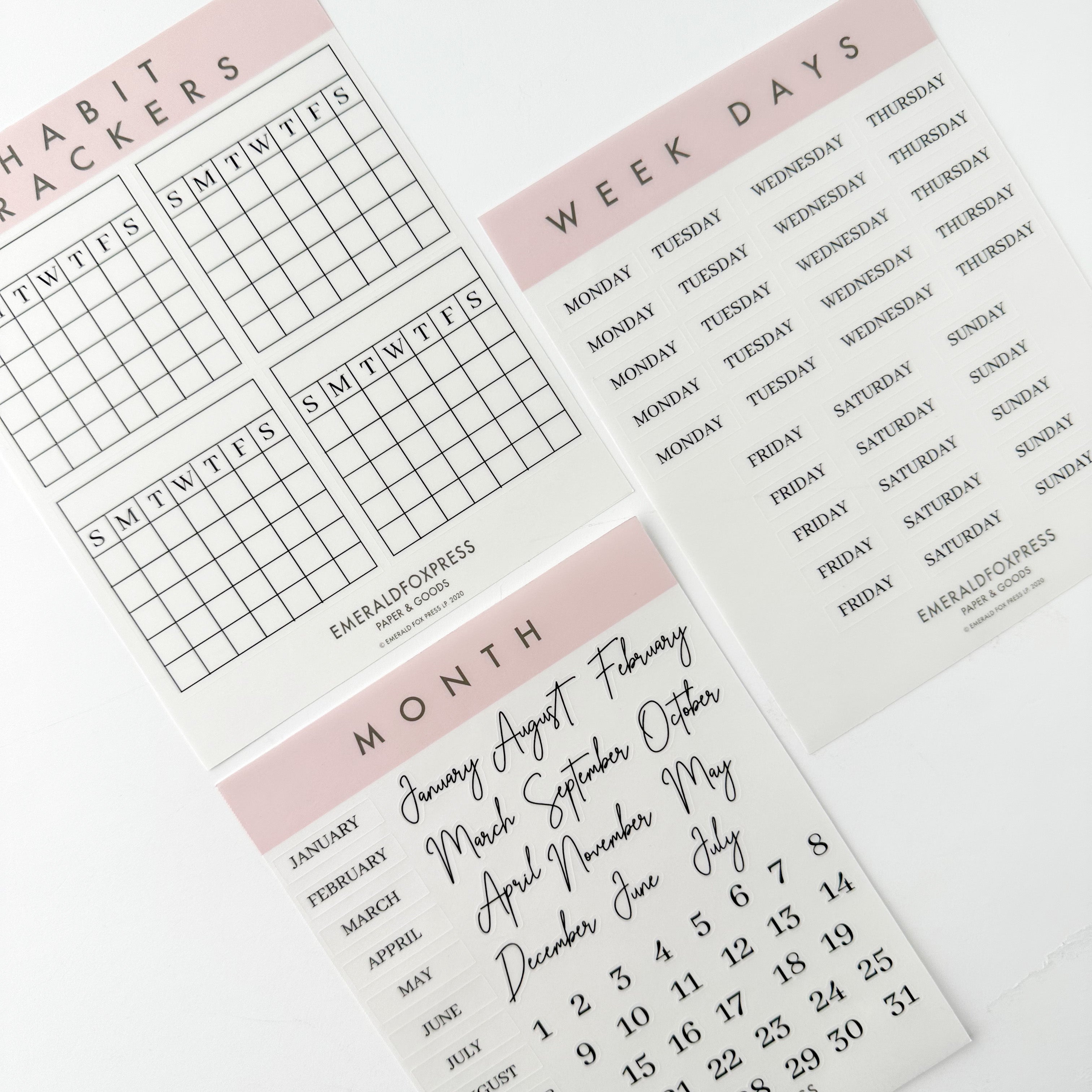 Planner Calendar Dates Sticker Sheets
