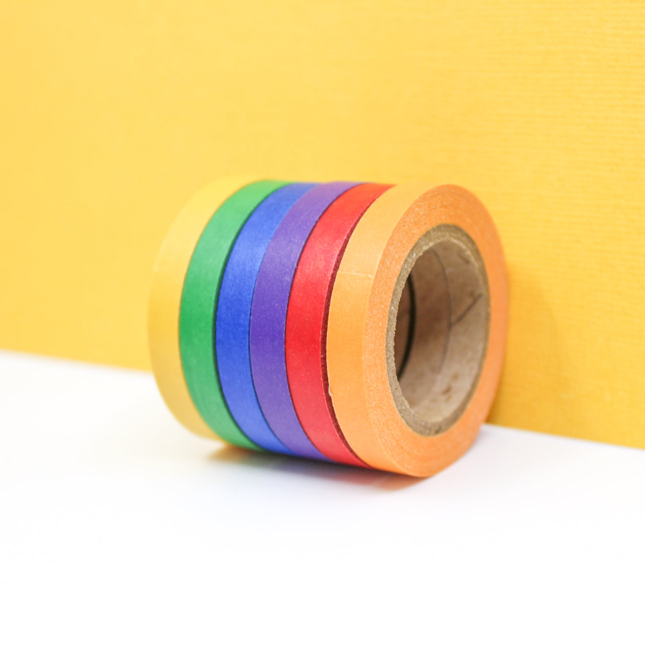 Get creative with our Primary Color Narrow Solid Washi Tape Set. This set includes a collection of narrow washi tapes in bold primary colors, ideal for adding a vibrant and eye-catching touch to your projects. This tape is sold at BBB Supplies Craft Shop.