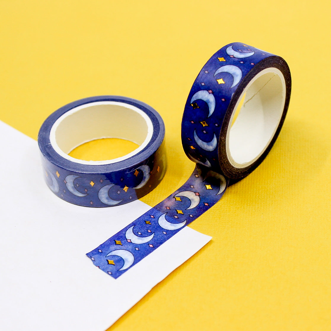 Add an aura of mystique with our Mystical Symbols Crescent Moon Washi Tape, featuring enchanting moon and symbolic designs. Perfect for crafting a magical atmosphere. This tape is sold at BBB Supplies Craft Shop.