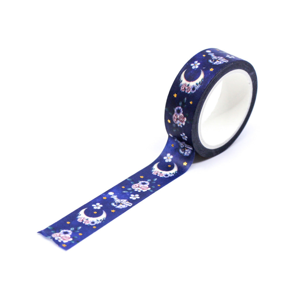 Add an aura of mystique with our Mystical Symbols Crescent Moon Washi Tape, featuring enchanting moon and symbolic designs. Perfect for crafting a magical atmosphere. This tape is sold at BBB Supplies Craft Shop.