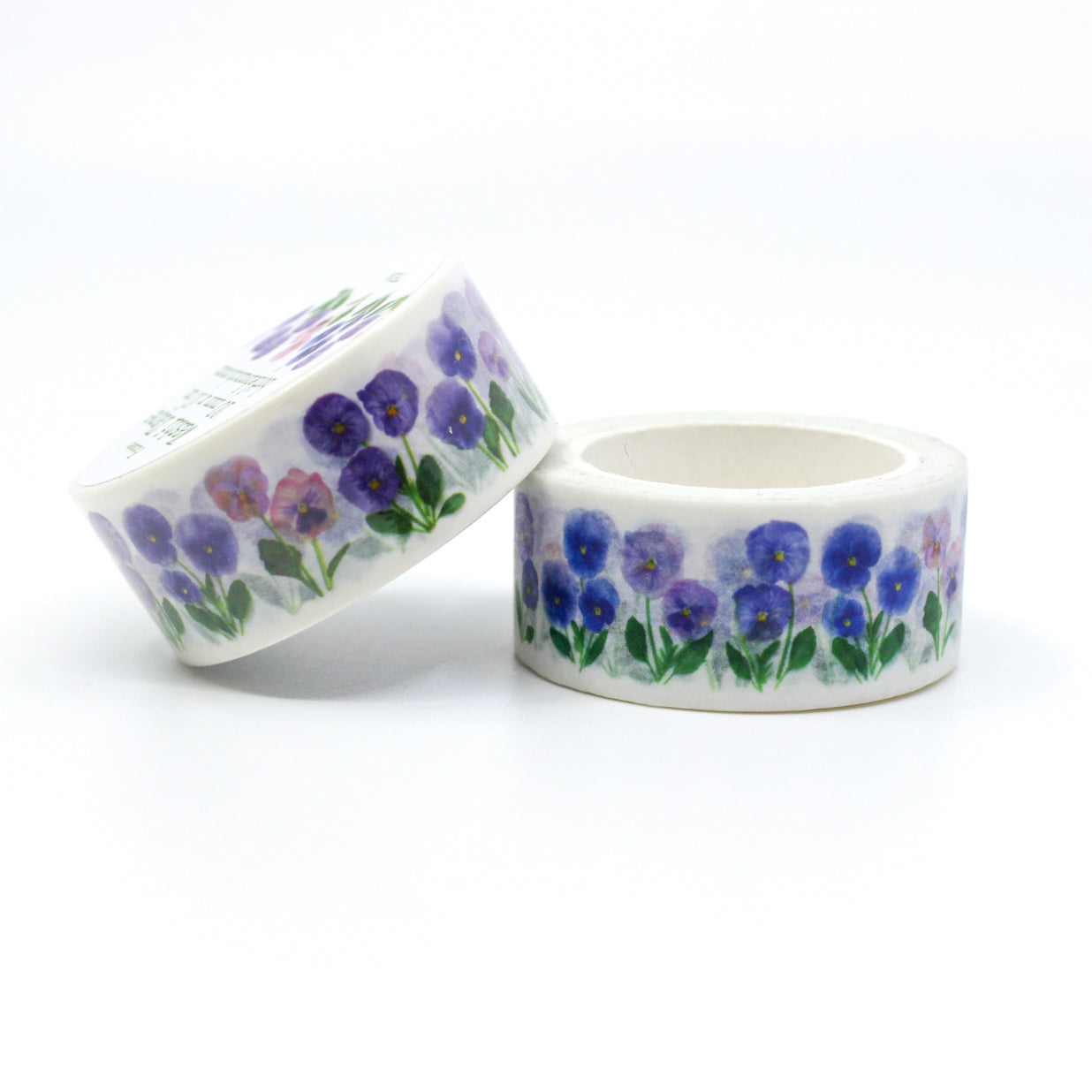 Adorn your projects with the charm of purple pansies using our exquisite purple pansy washi tape, showcasing delicate and vibrant floral patterns and Elevate your crafts with our captivating purple pansy washi tape. This tape is designed by Bottle Branch and sold at BBB Supplies Craft Shop.