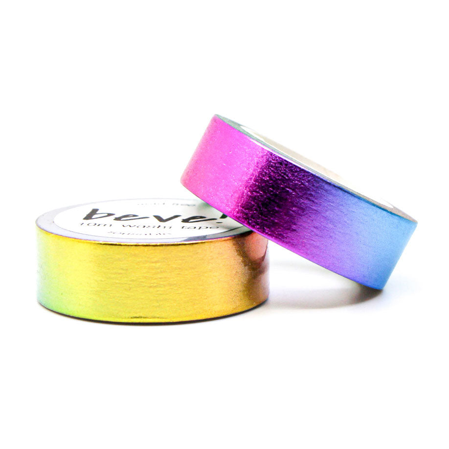 Bullet journal washi tape with metallic rainbow foil sheen
