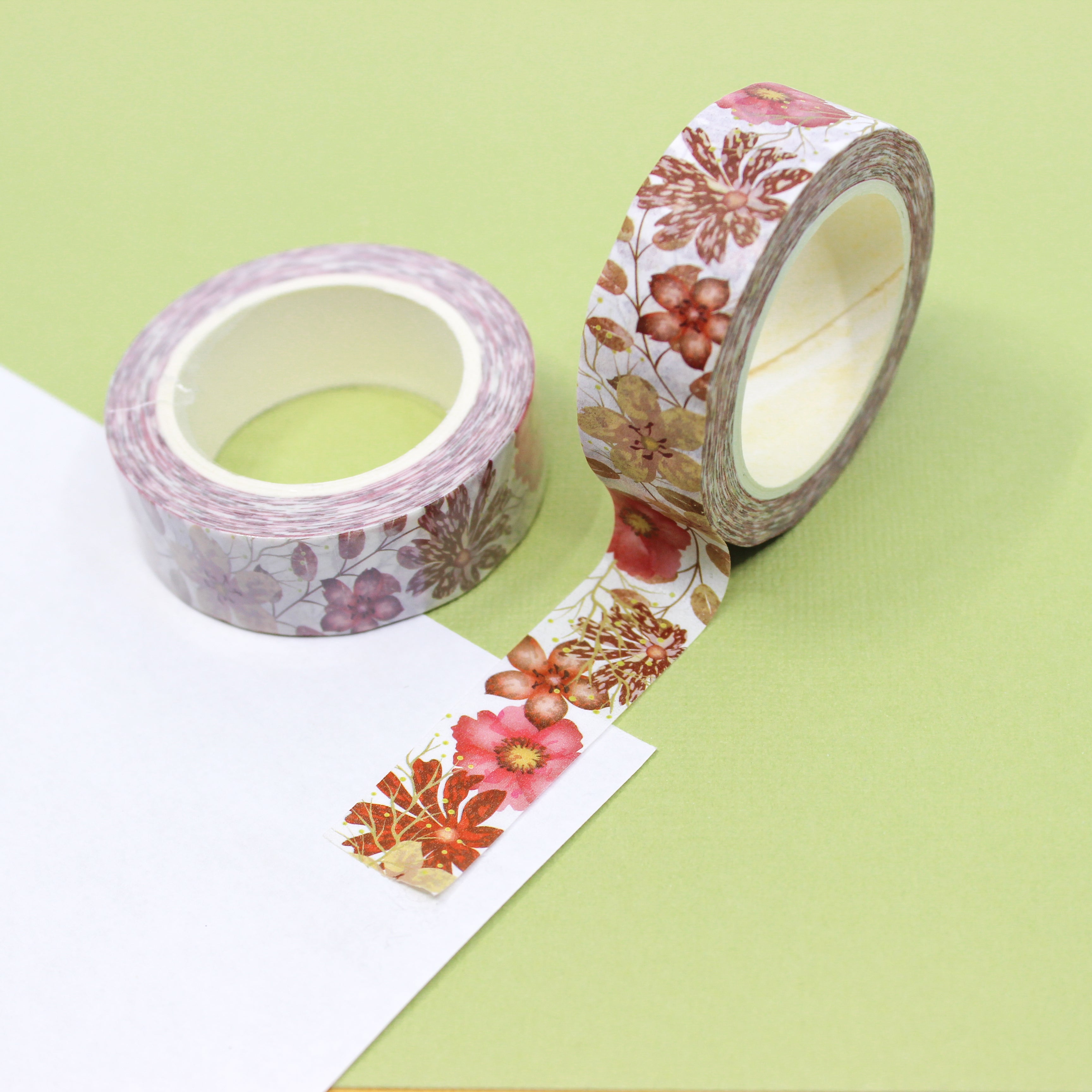 levate your projects with our captivating floral washi tape, showcasing charming flower motifs that bring a sense of freshness and vibrancy to your crafts. This tape is sold at BBB Supplies Craft Shop.
