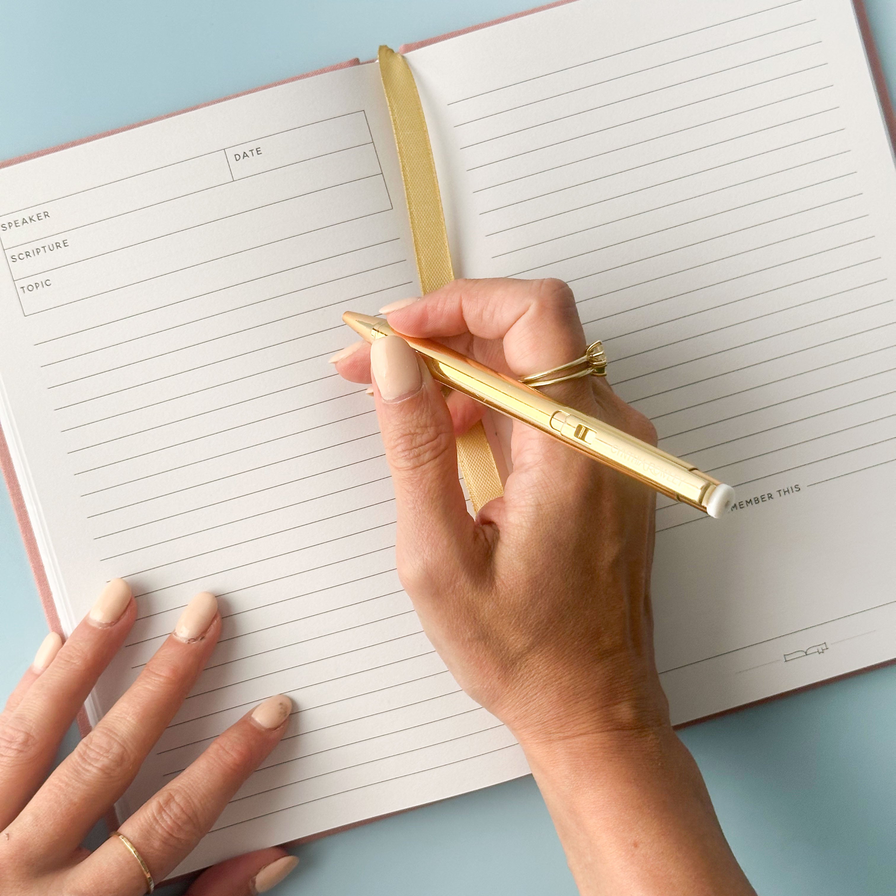 A journal designed for taking notes during sermons or religious teachings. This Journal is from The Daily Grace Co. and sold at BBB Supplies Craft Shop.