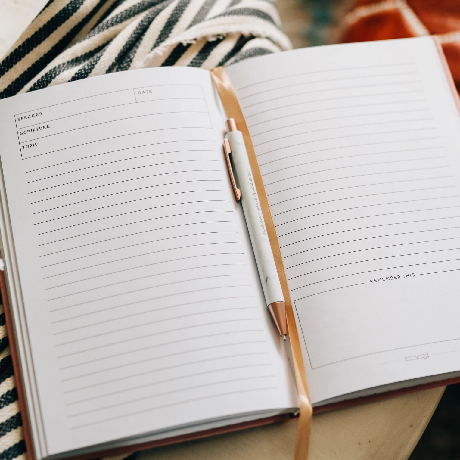 A journal designed for taking notes during sermons or religious teachings. This Journal is from The Daily Grace Co. and sold at BBB Supplies Craft Shop.