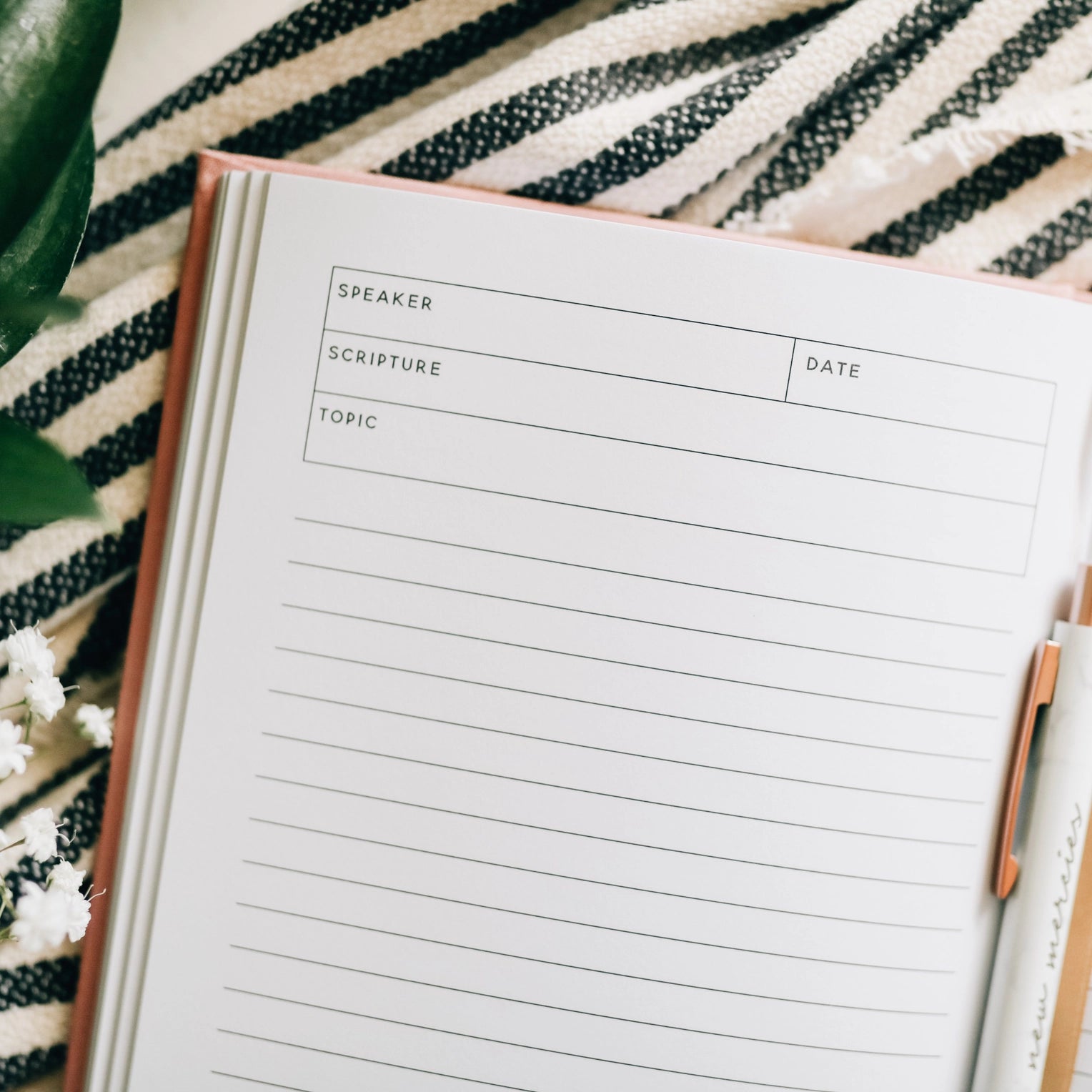 A journal designed for taking notes during sermons or religious teachings. This Journal is from The Daily Grace Co. and sold at BBB Supplies Craft Shop.