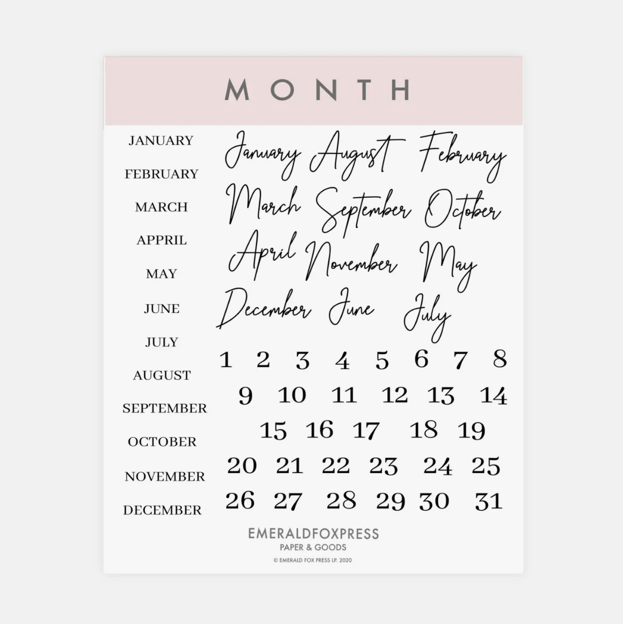 Planner Calendar Dates Sticker Sheets