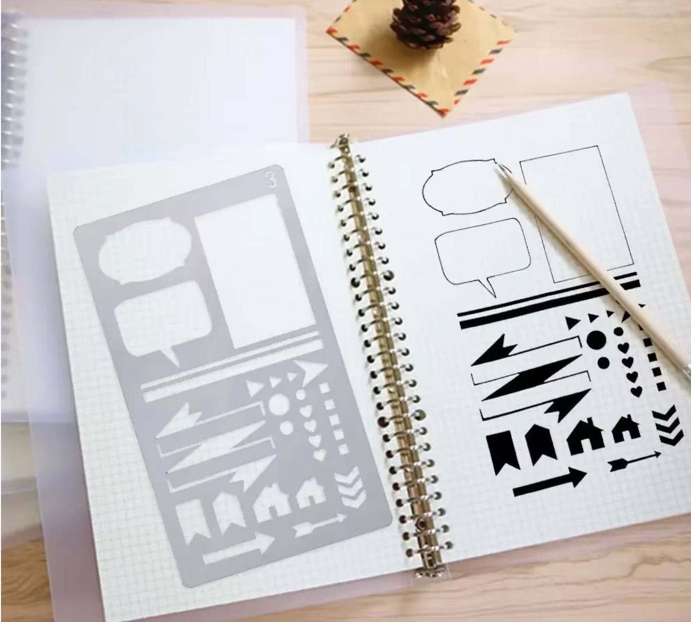 20 Piece Journaling Spread Stencils Set