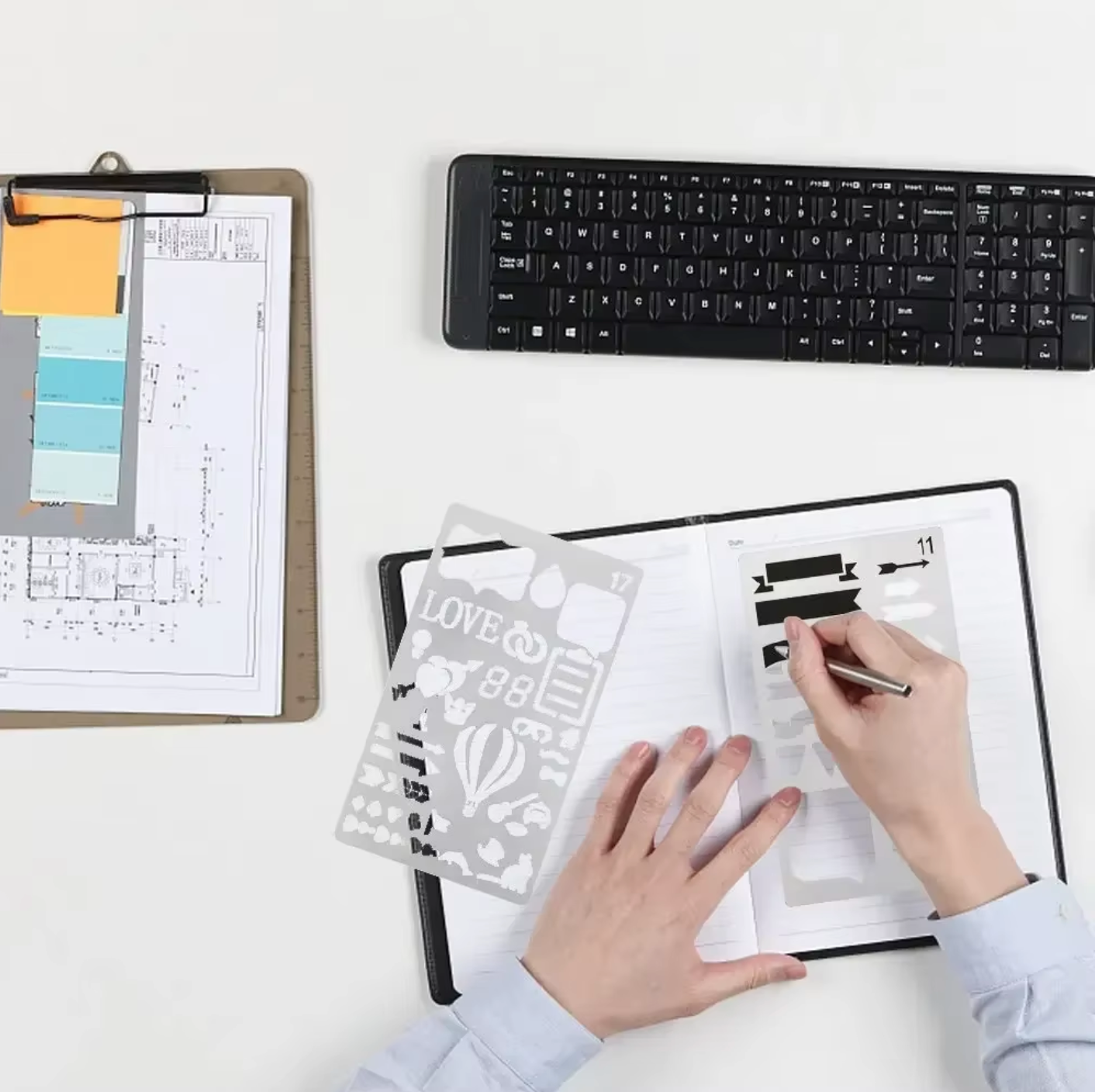 20 Piece Journaling Spread Stencils Set