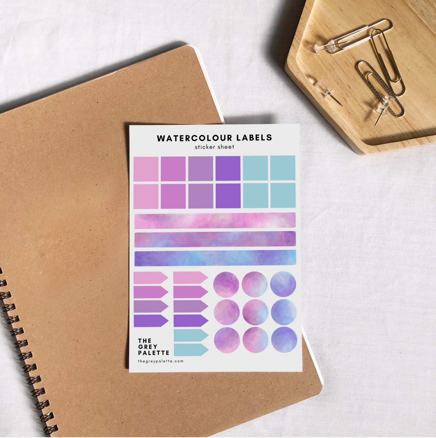 Watercolor Label Planner Sticker Sheets