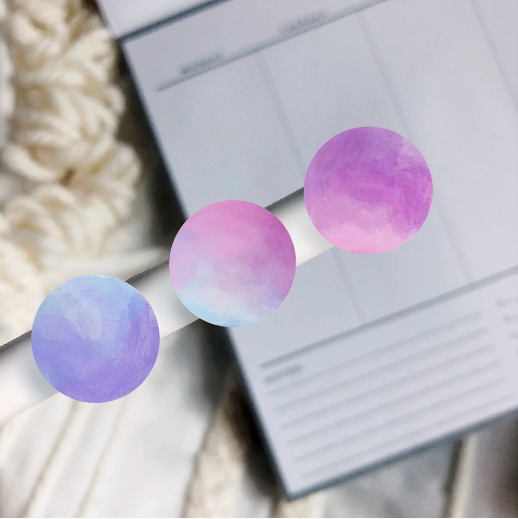 Watercolor Label Planner Sticker Sheets