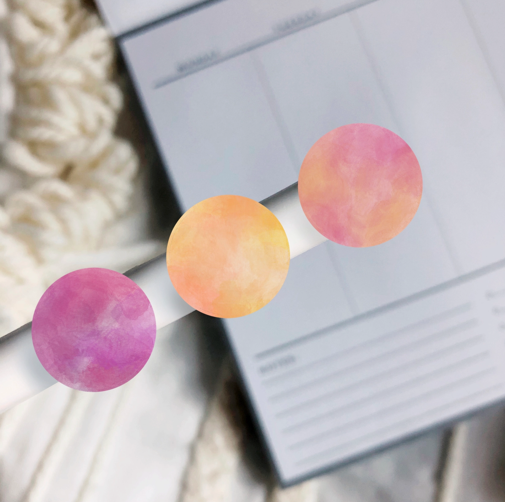 Watercolor Label Planner Sticker Sheets