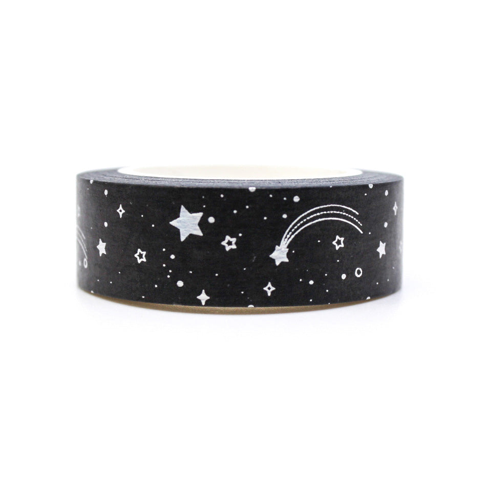 Silver Foil Night Sky Moon and Stars Washi Tape