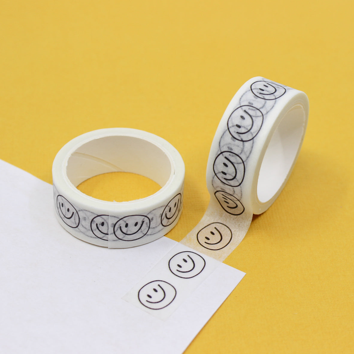 Brighten up your crafts with our Smiling Face Washi Tape, adorned with cheerful smiling faces. Ideal for adding a touch of happiness and playfulness to your projects. This tape is sold at BBB Supplies Craft Shop.