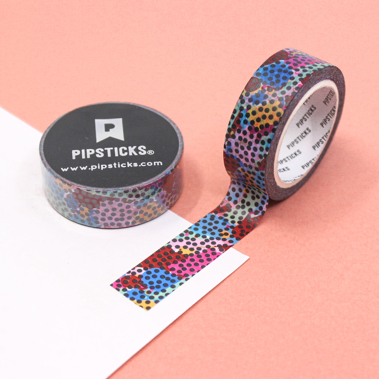 This Spot in the Dark Washi Tape is a funky and eclectic tape that brings a playful burst of color to your crafting projects. This tape is designed by Pipsticks and sold at BBB Supplies Craft Shop.