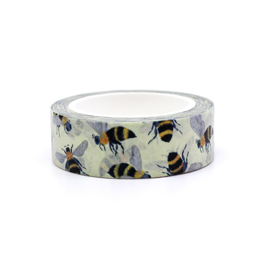 Sweet Spring Yellow Bee Washi Tape: Adorable washi tape featuring yellow bees, perfect for adding a cheerful touch to your spring-themed crafts and projects. This tape is from Penpaling Paula and sold at BBB Supplies Craft Shop.