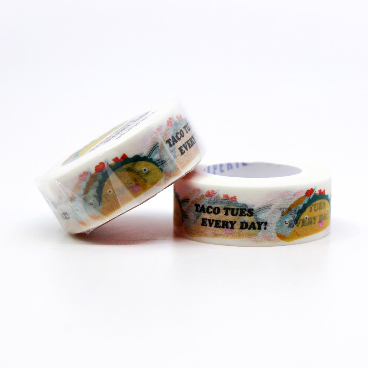 "Taco Tuesday Washi Tape" features vibrant taco designs, perfect for adding a festive flair to planners, journals, or any taco-themed craft project. Ideal for celebrating everyone's favorite day of the week!