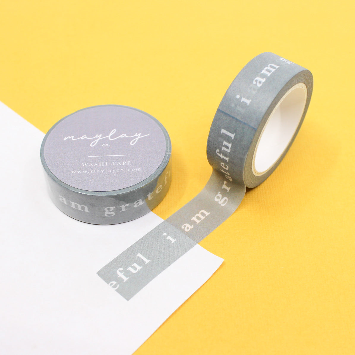 Express gratitude with our 'I am Grateful' Washi Tape, adorned with a heartfelt message. Ideal for adding a touch of thankfulness and positivity to your projects. This tape is from Maylay Co. and sold at BBB Supplies Craft Shop.