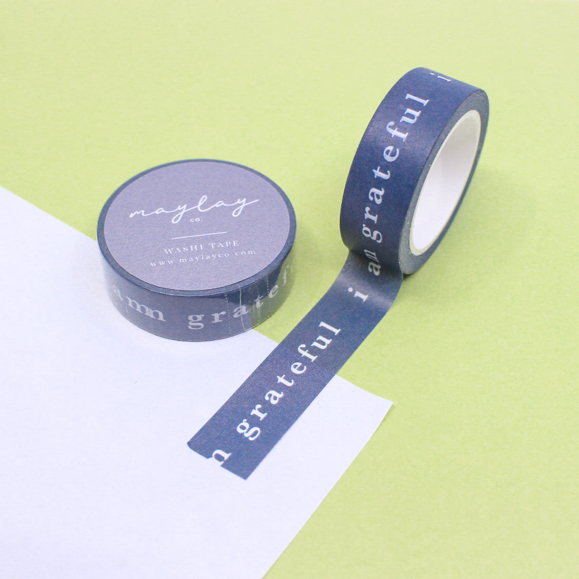 Express gratitude with our 'I am Grateful' Washi Tape, adorned with a heartfelt message. Ideal for adding a touch of thankfulness and positivity to your projects. This tape is from Maylay Co. and sold at BBB Supplies Craft Shop.