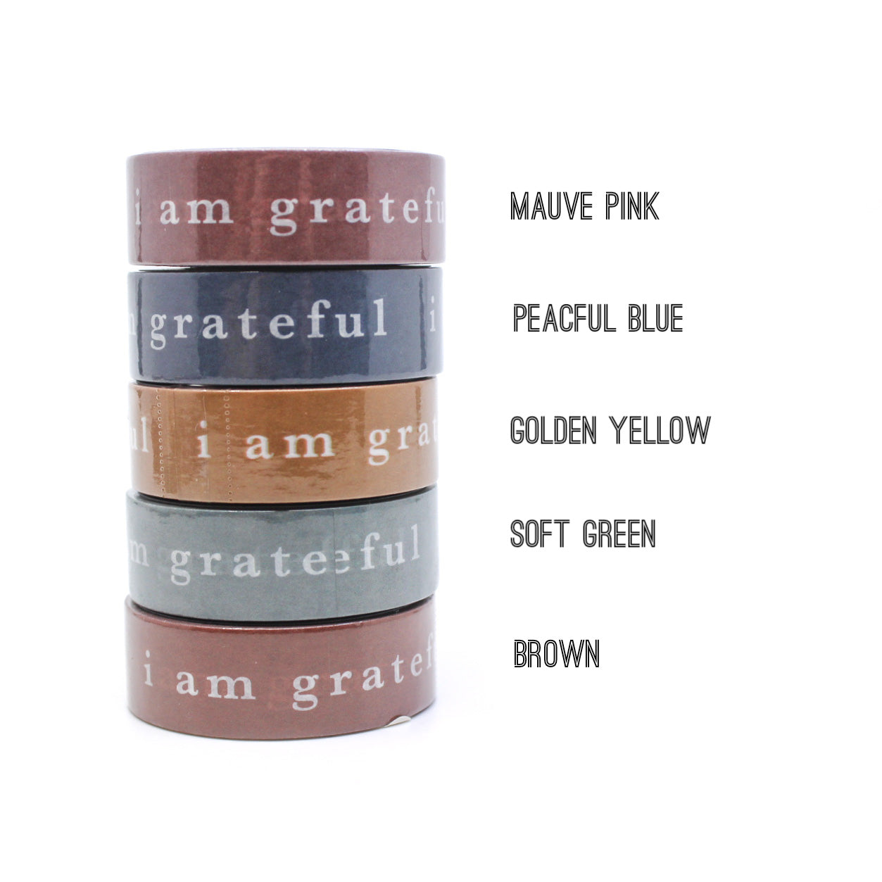Express gratitude with our 'I am Grateful' Washi Tape, adorned with a heartfelt message. Ideal for adding a touch of thankfulness and positivity to your projects. This tape is from Maylay Co. and sold at BBB Supplies Craft Shop.