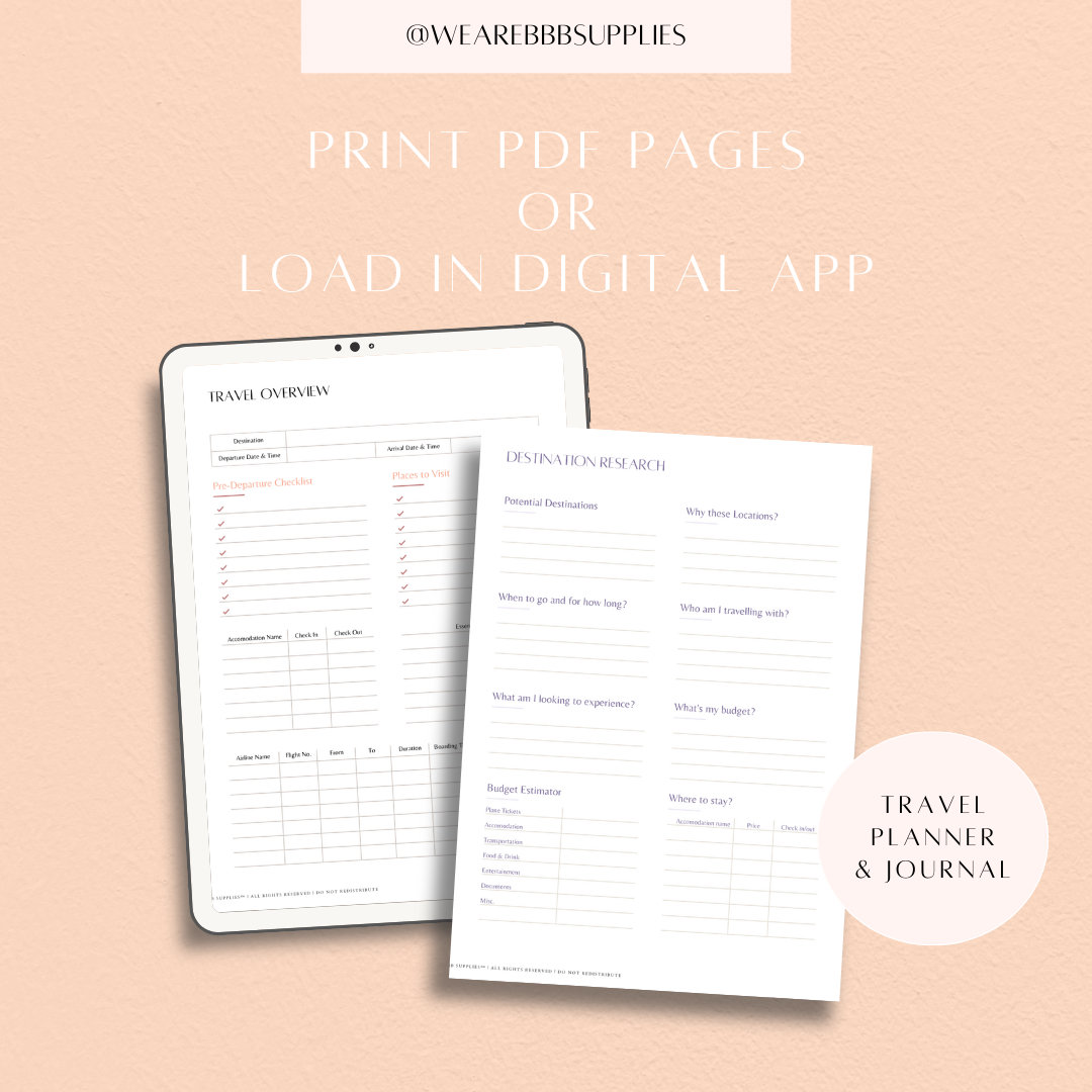 Travel Planner and Journal Printable