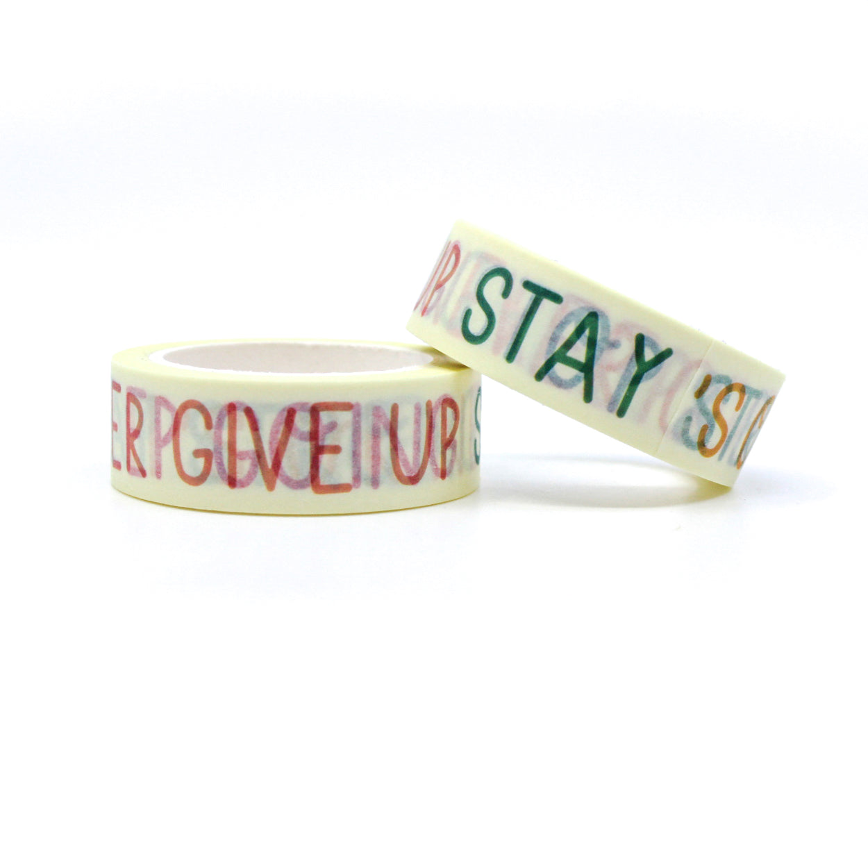 Boost your well-being with our Self-Care Words of Affirmation Washi Tape, featuring uplifting and encouraging phrases. Ideal for adding a positive and motivating touch to your projects. This tape is designed by Sarah Frances and sold at BBB Supplies Craft Shop.