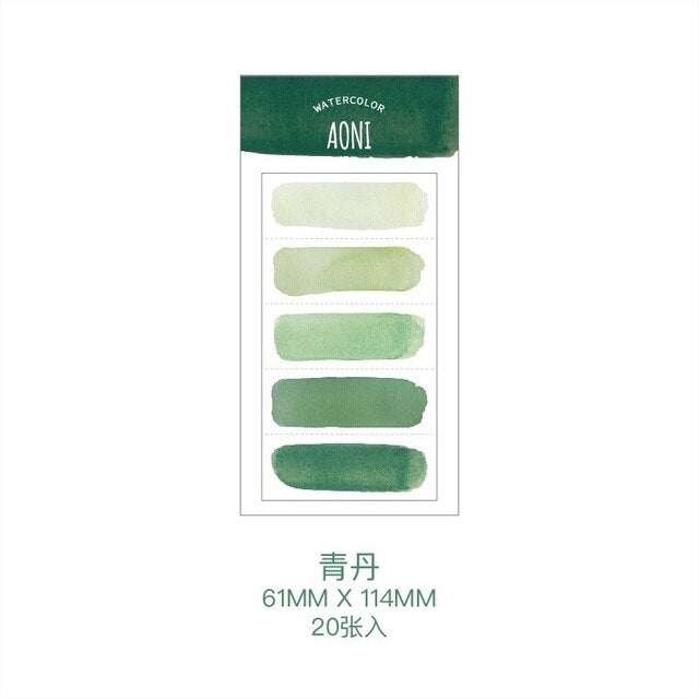 Stay organized in style with our green watercolor sticky notes, featuring vibrant and artistic watercolor designs, perfect for use as tabs or page markers to easily navigate through your books or documents. These twilight brand Stickies are sold at BBB Supplies Craft Shop.