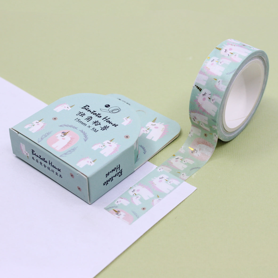 Transport yourself to a magical realm with our enchanting fairy tale whimsical Unicorn washi tape, featuring adorable unicorns and whimsical elements for a touch of fantasy. This tape is sold at BBB Supplies Craft Shop.