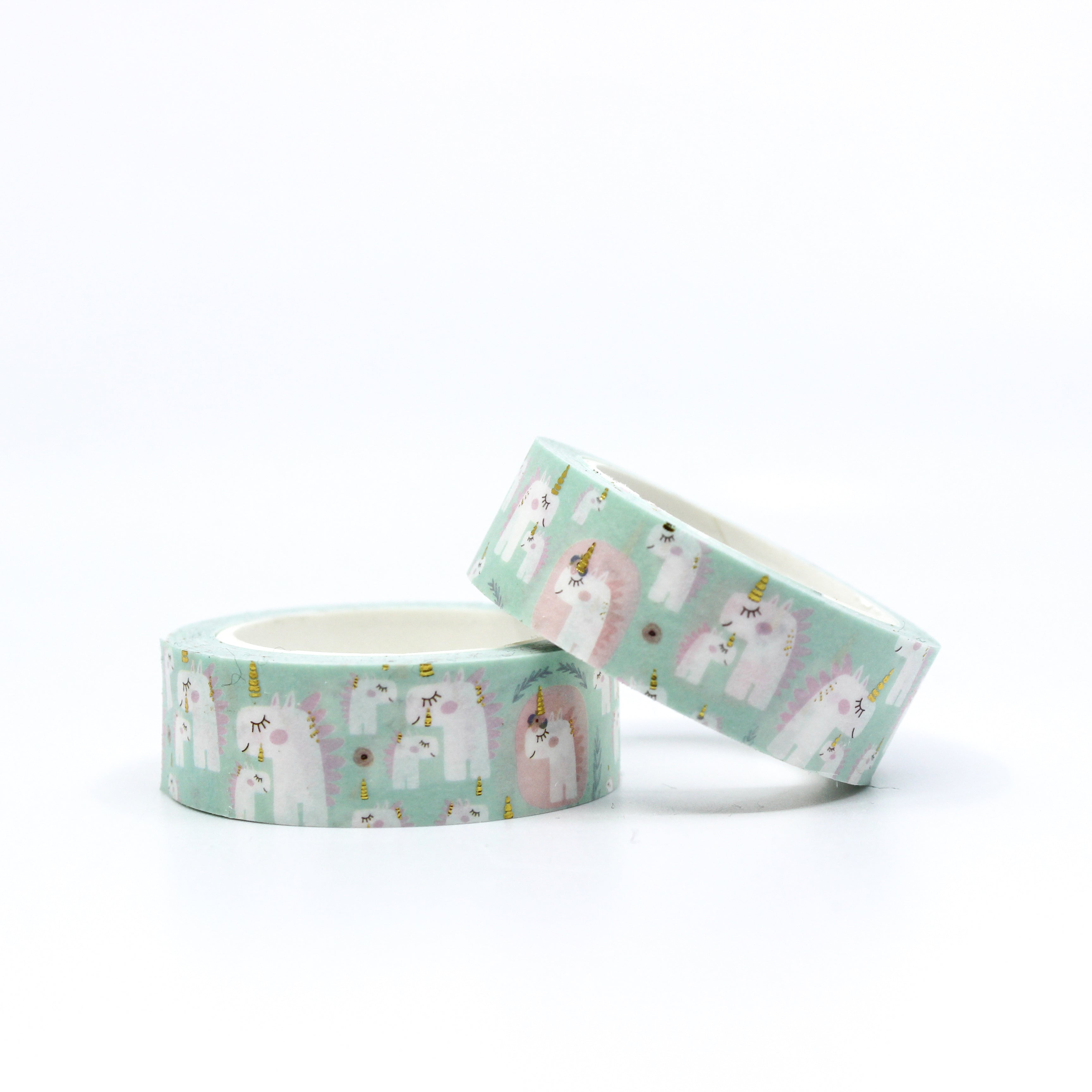 Transport yourself to a magical realm with our enchanting fairy tale whimsical Unicorn washi tape, featuring adorable unicorns and whimsical elements for a touch of fantasy. This tape is sold at BBB Supplies Craft Shop.
