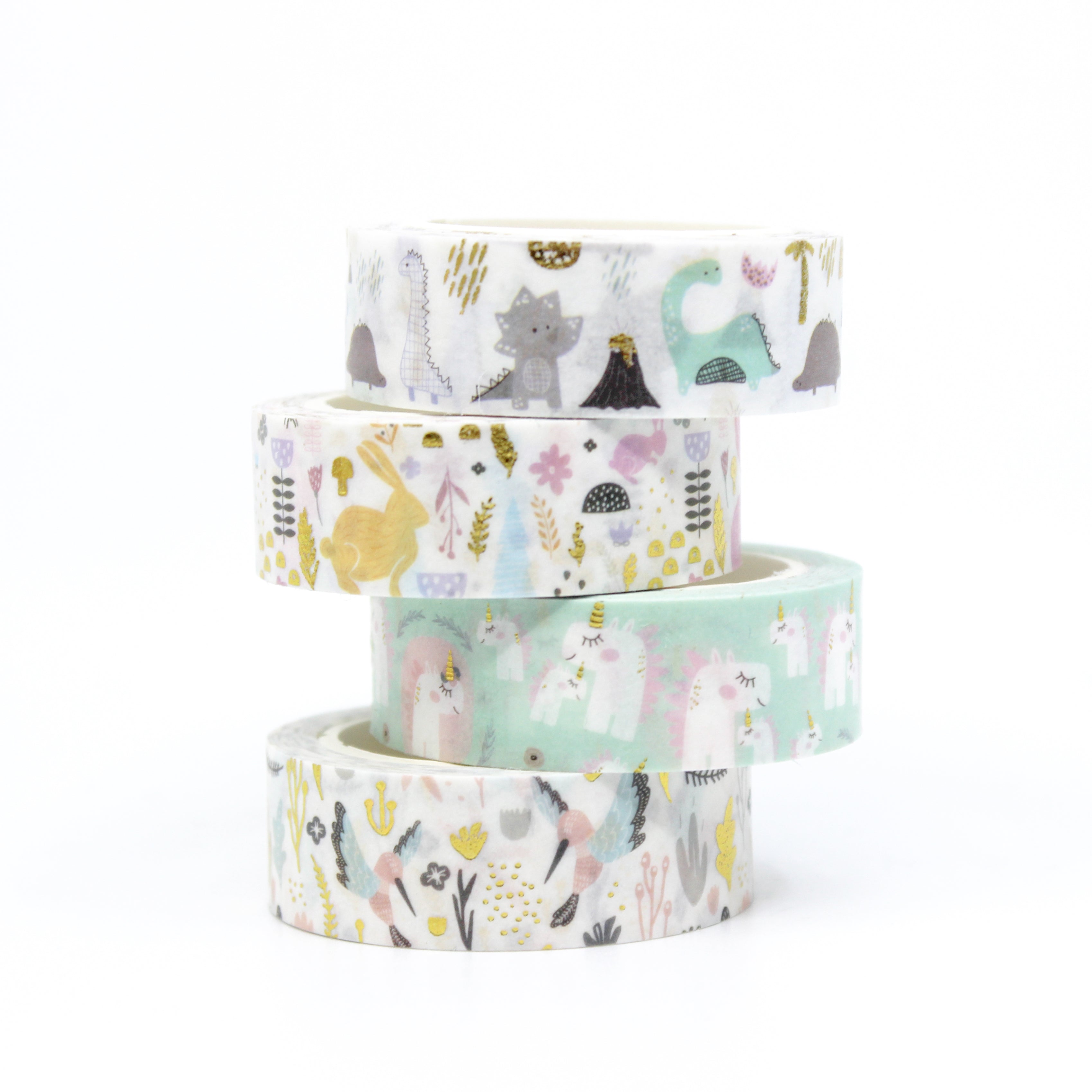 Transport yourself to a magical realm with our enchanting fairy tale whimsical Unicorn washi tape, featuring adorable unicorns and whimsical elements for a touch of fantasy. This tape is sold at BBB Supplies Craft Shop.