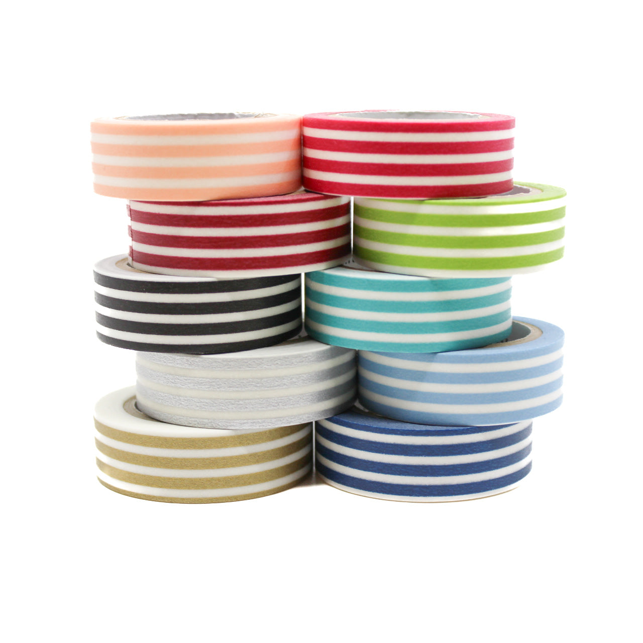 Enhance your crafts with our thicker line horizontal stripe washi tape, featuring bold and stylish stripes in a variety of colors, perfect for adding a dynamic and vibrant element to your projects. This tape is from MT Brand Masking Tape and sold at BBB Supplies Craft Shop.