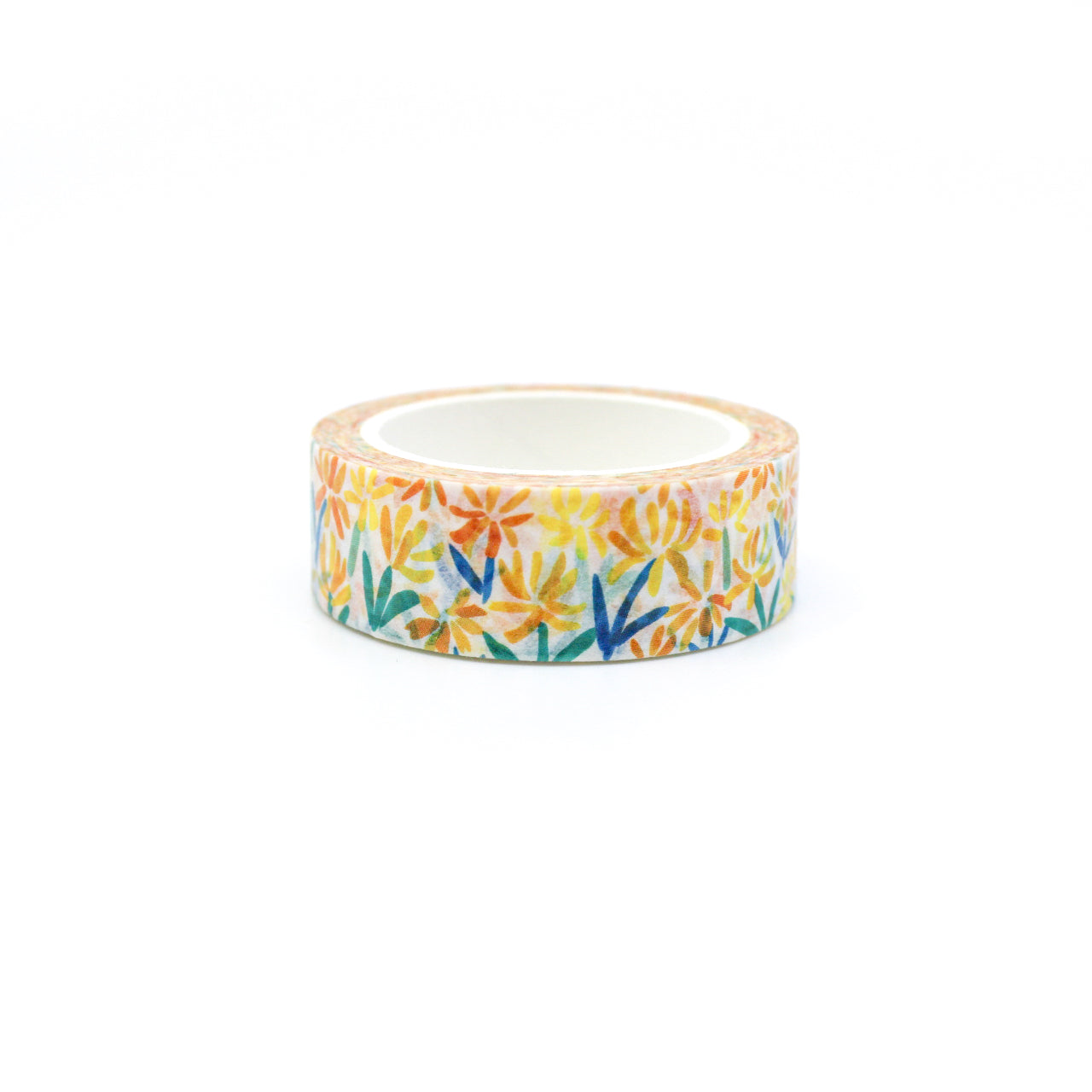 Infuse your creations with the charm of yellow chrysanthemums using our floral washi tape, adorned with delicate flowers that symbolize happiness and well-wishes, adding a cheerful and sunny accent to your crafts. This tape is designed by Girl of All Work and sold at BBB Supplies Craft Shop.