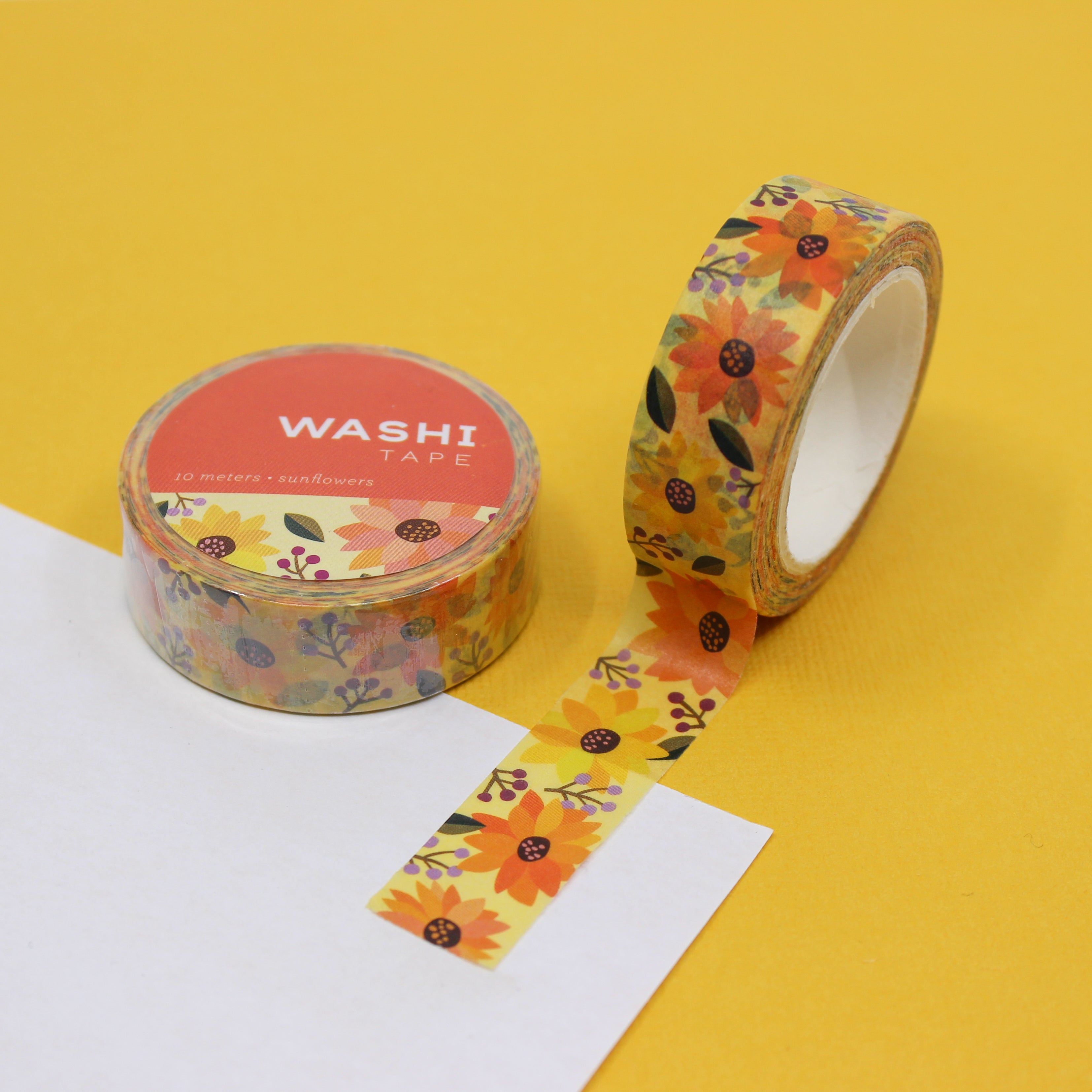 Elevate your projects with our captivating sunflower washi tape, showcasing graceful sunflower motifs in a cheerful and uplifting design, evoking the warmth and positivity of sunny days. This tape is designed by Girl of All Work and sold at BBB Supplies Craft Shop.