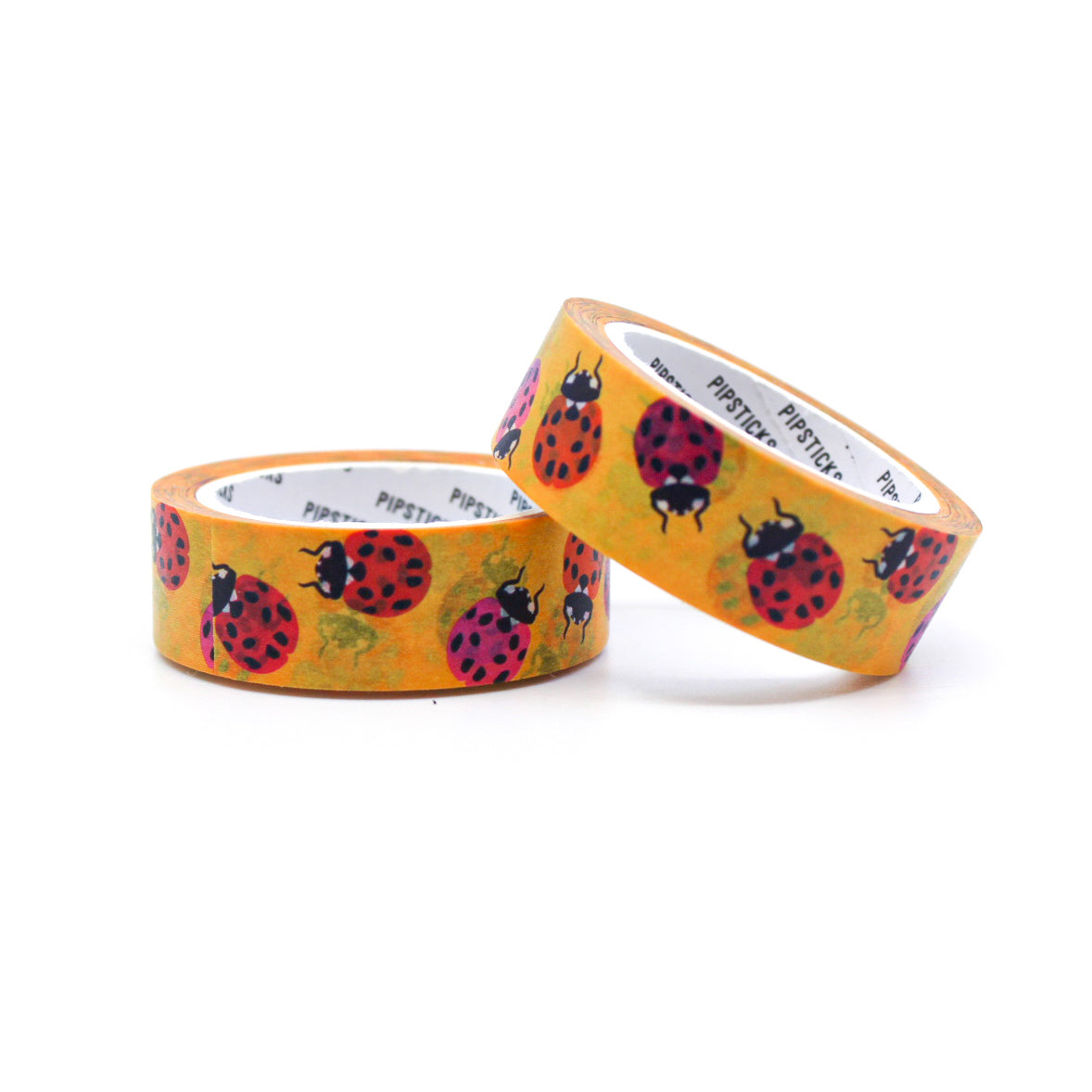 Adorable Lady Bugs Washi Tape: Features cute ladybugs, ideal for adding a playful and charming touch to your planners, journals, and crafts. This tape is from Pipsticks and sold at BBB Supplies Craft Shop.