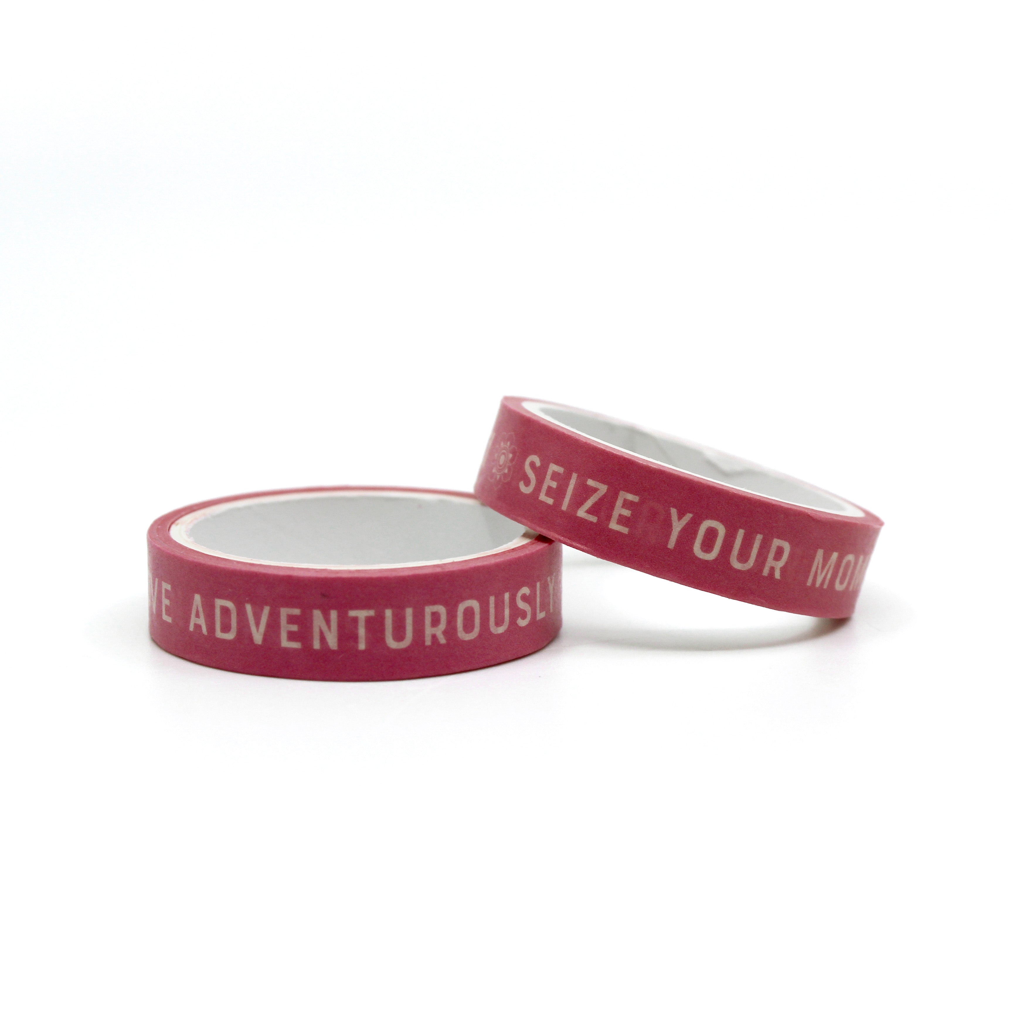Embrace adventure and seize the day with our Adventure Seize The Day Washi Tape. Featuring motivational phrases and motifs, it adds a touch of inspiration and wanderlust to your crafts. This tape is sold at BBB Supplies Craft Shop.