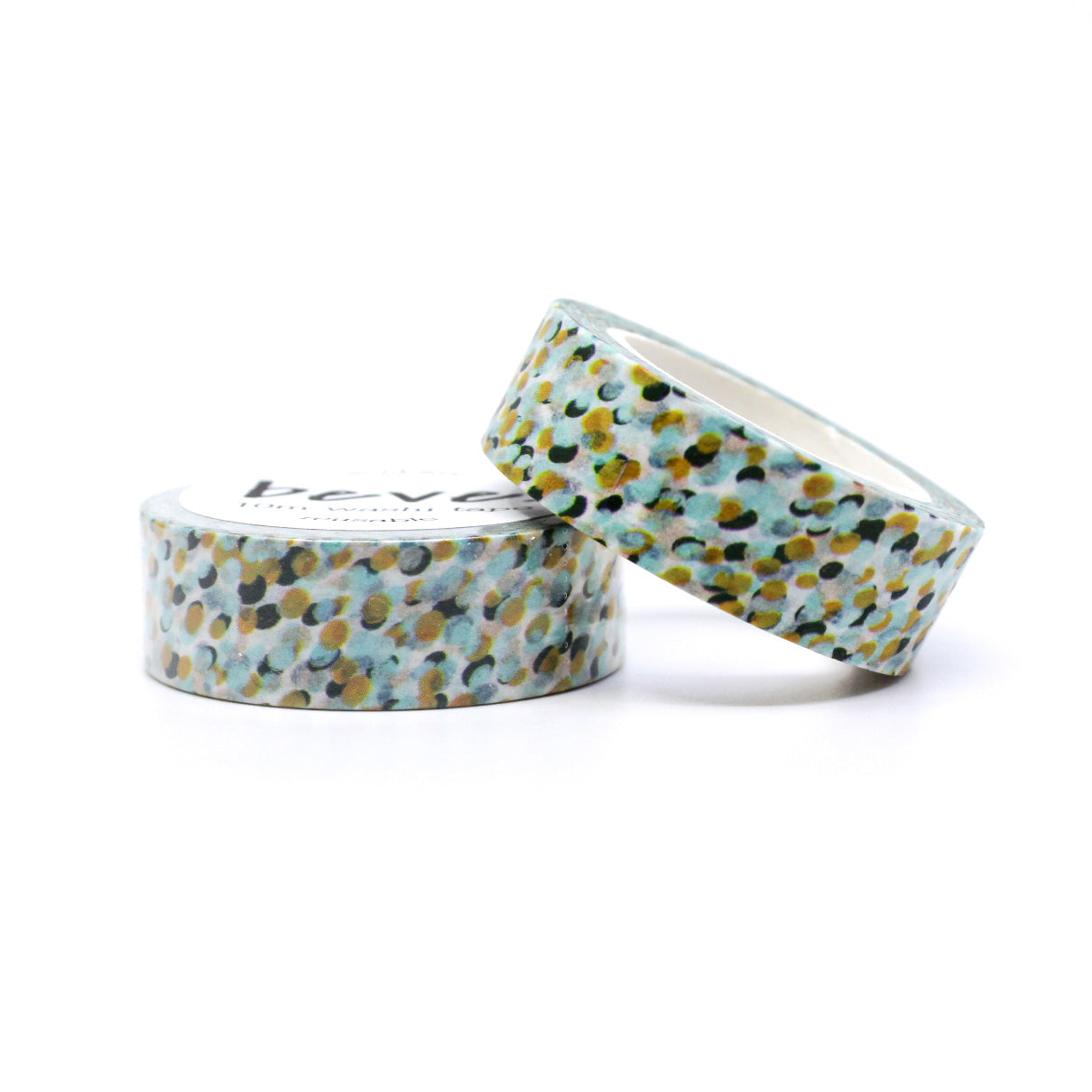 Aqua and Gold Spotted Pattern Washi