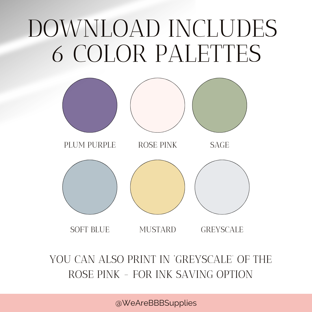 Printable 2025 Planner that includes- mood tracking, Daily, weekly and goal Planning Sheets in pastel colors - daily mood tracker with reflection prompts.