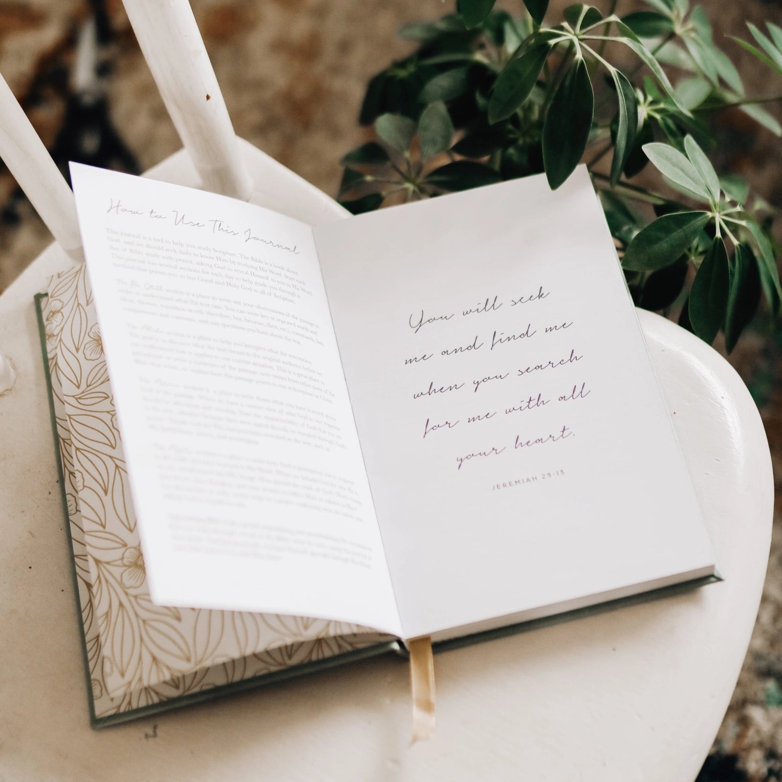 A guided Bible journal designed to help users find stillness and reflection in their scripture study. This journal is from The Daily Grace Co. and sold at BBB Supplies Craft Shop.