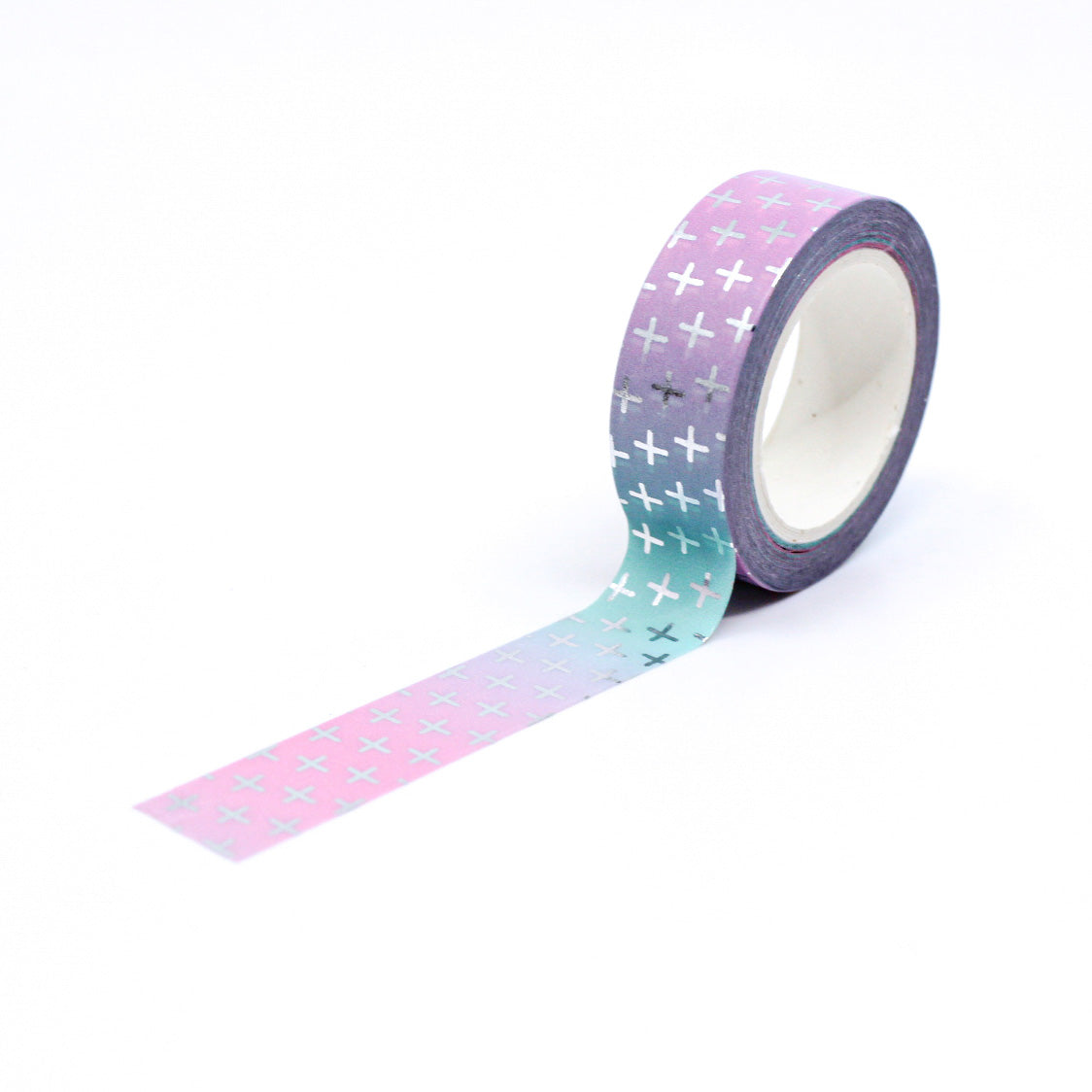 Elevate your faith-inspired projects with our Modern Silver Foil Cross Washi Tape, featuring a stylish cross design in shimmering silver foil. Ideal for adding a touch of elegance to your religious crafts. This tape is sold at BBB Supplies Craft Shop.