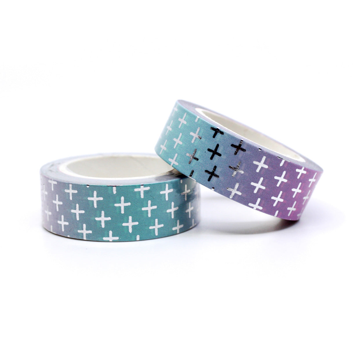 Elevate your faith-inspired projects with our Modern Silver Foil Cross Washi Tape, featuring a stylish cross design in shimmering silver foil. Ideal for adding a touch of elegance to your religious crafts. This tape is sold at BBB Supplies Craft Shop.