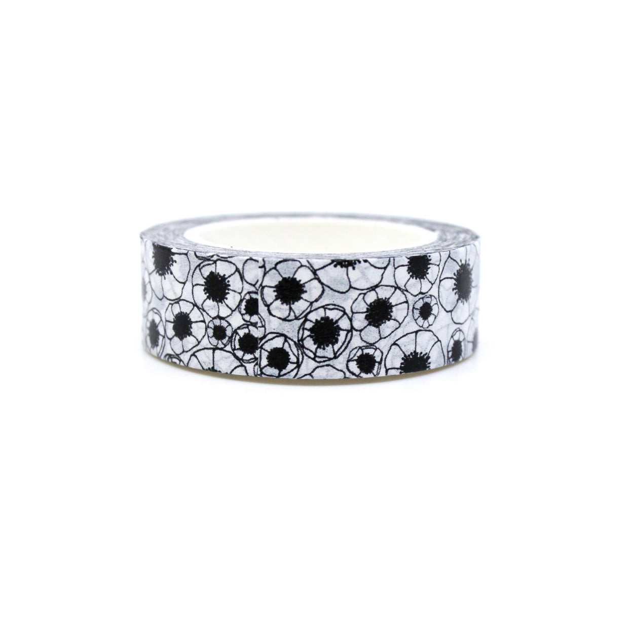 Elevate your creativity with our Black & White Abstract Anemone Washi Tape, featuring intricate and artistic anemone flower designs in a monochromatic palette. Ideal for adding a touch of abstract elegance to your projects. This tape is from Beve! and sold at BBB Supplies Craft Shop.