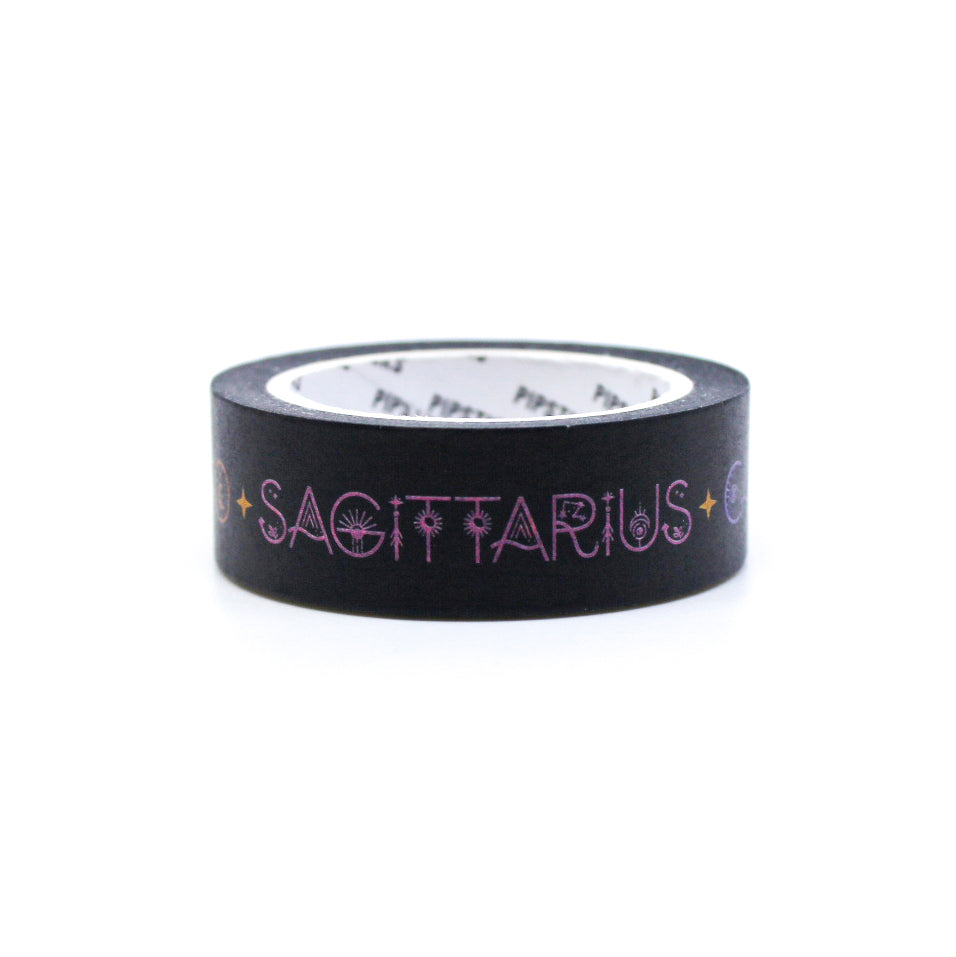 Explore the mysteries of the zodiac with our Black Path Zodiac Washi Tape, featuring the twelve zodiac signs in a bold black design. Ideal for adding an enigmatic and celestial touch to your projects. This tape from Pipsticks and sold at BBB Supplies Craft Shop.