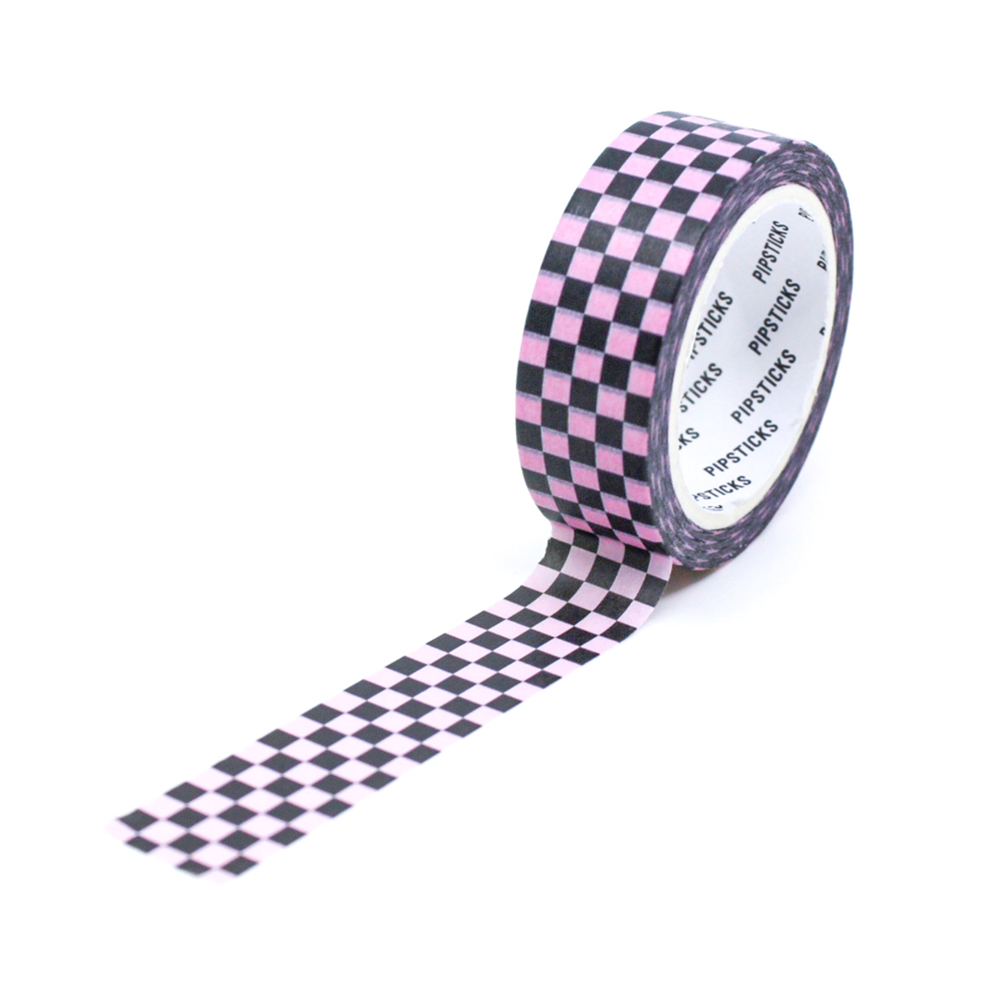 Elevate your creative projects with our Pink and Black Checkered Washi Tape. This vibrant washi tape features a bold and stylish checkered pattern in contrasting pink and black hues, perfect for adding a pop of color and a touch of modern flair to your scrapbook pages, planner spreads, and DIY crafts.